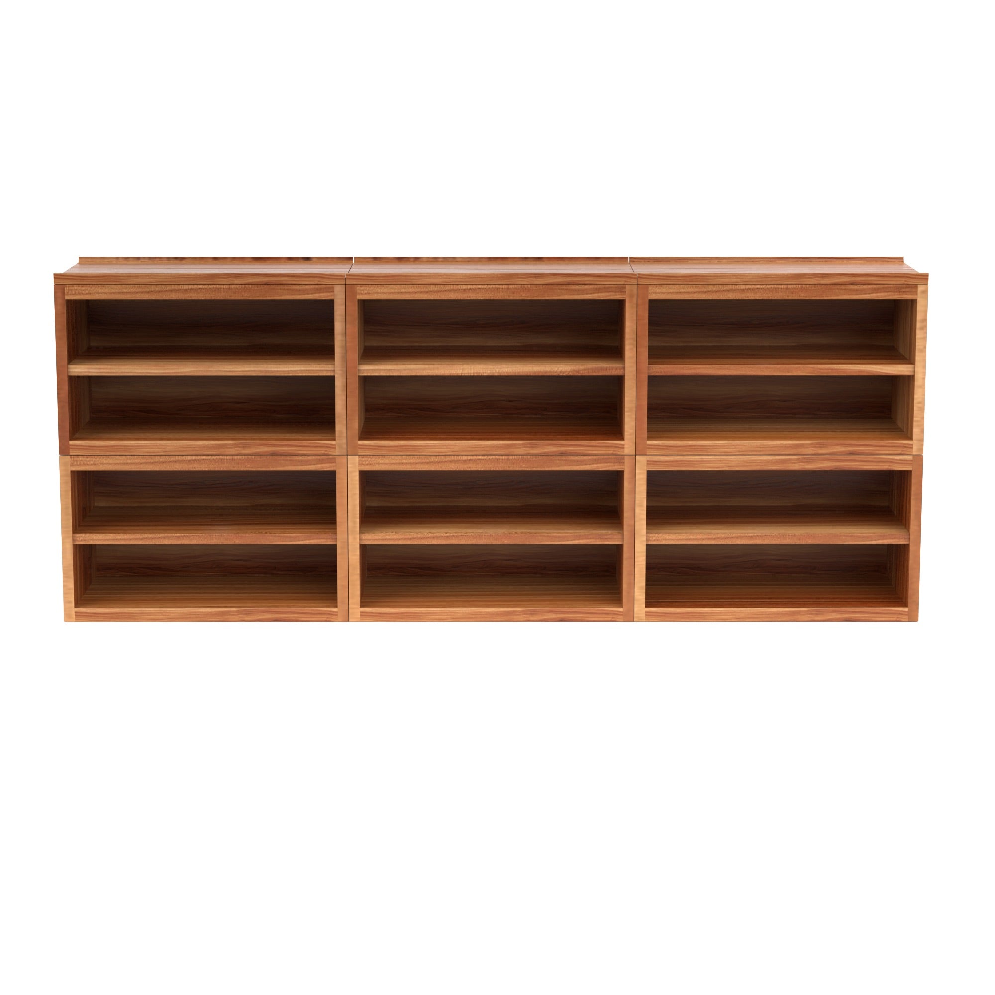 Stava Modular Shelving System | Solid Walnut/Teak/Oak Wood (4x3) | 8 Feet Length