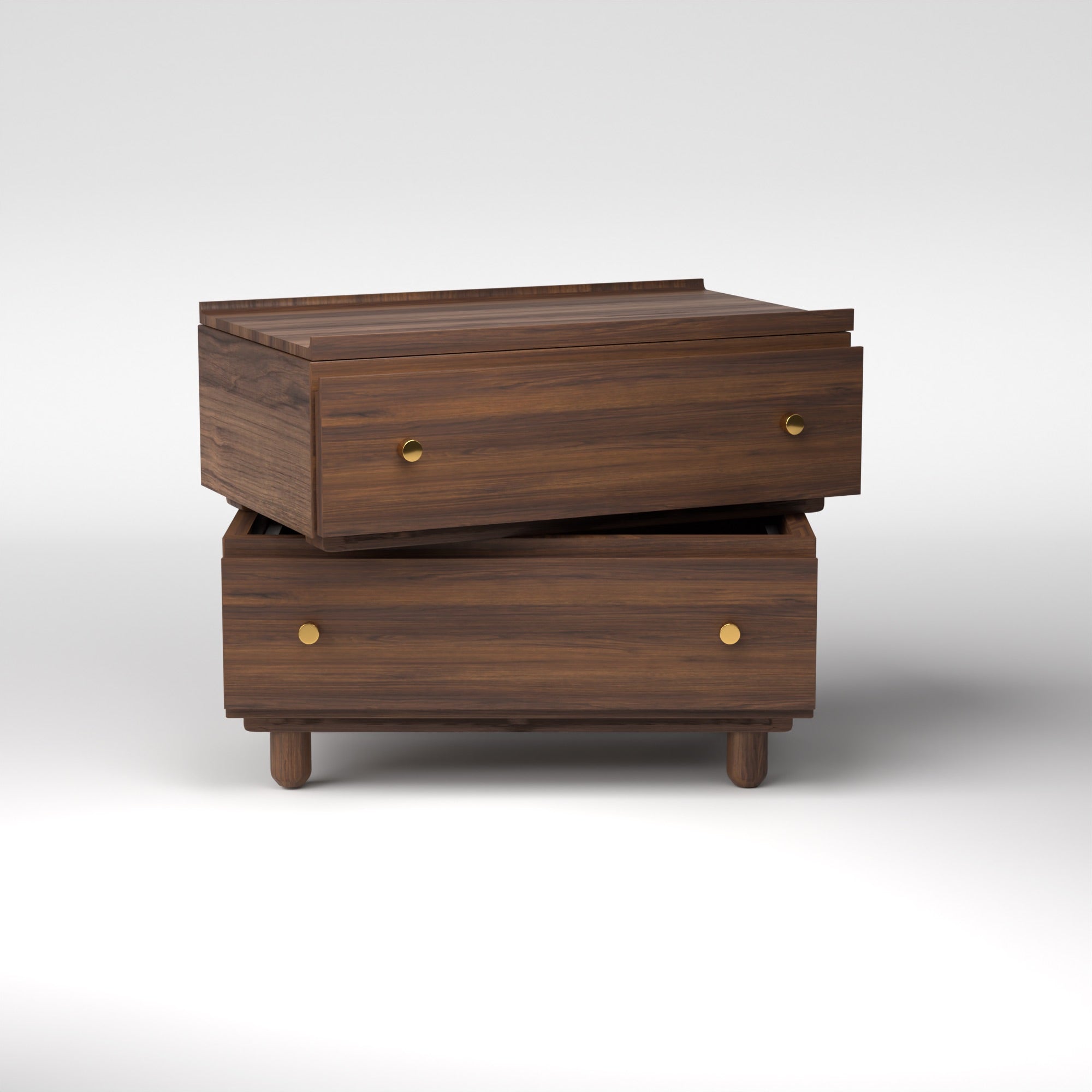 Stava Bedside Table | Solid Walnut/Teak/Oak Wood | 3 Feet Length