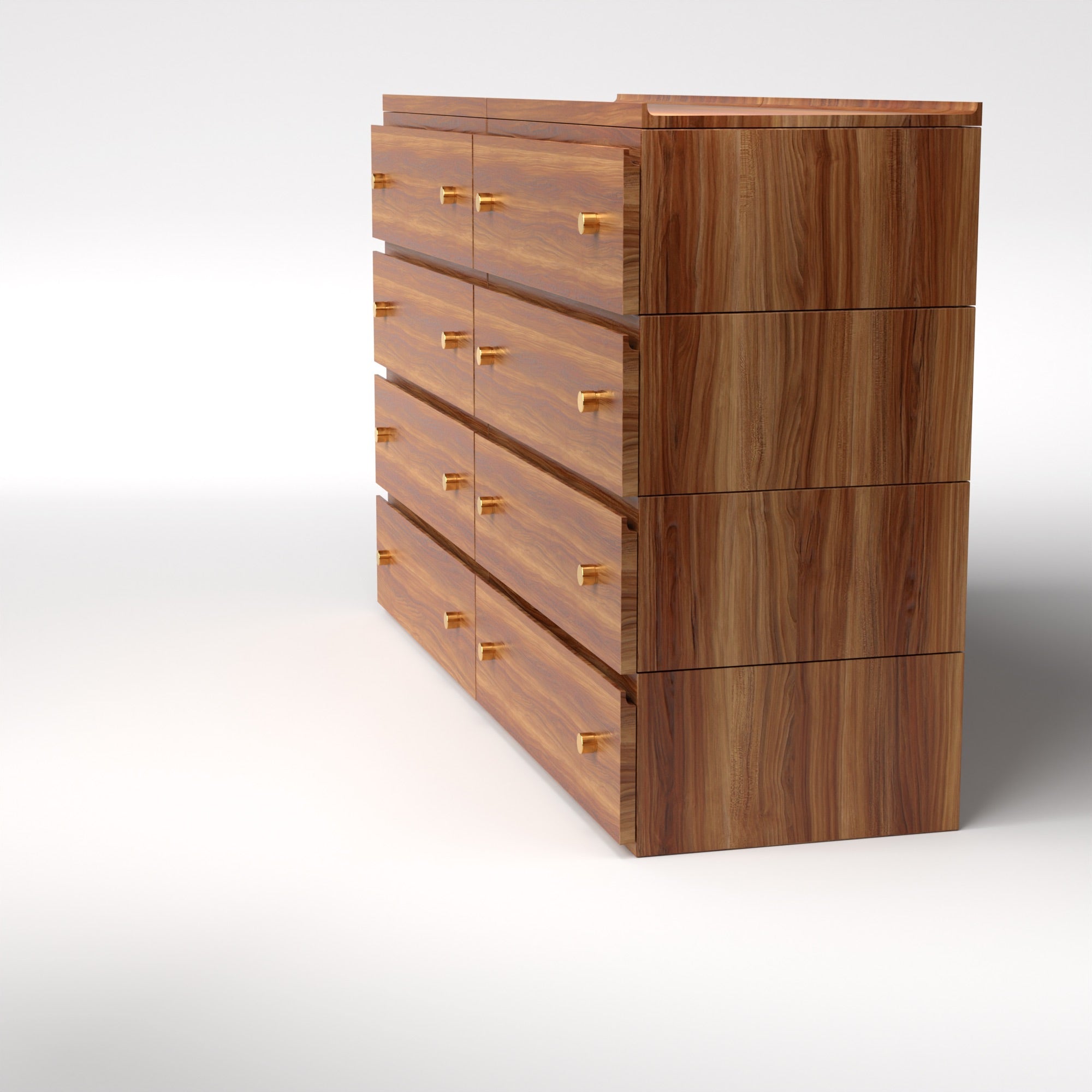 Stava Modular Drawer System | Solid Walnut/Teak/Oak Wood (4x2) | 5.5 Feet Length