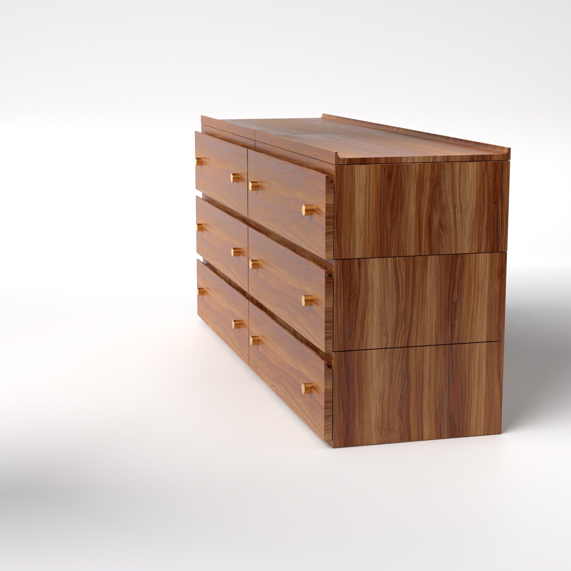 Stava Modular Drawer System | Solid Walnut/Teak/Oak Wood (3x2) | 5.5 Feet Length