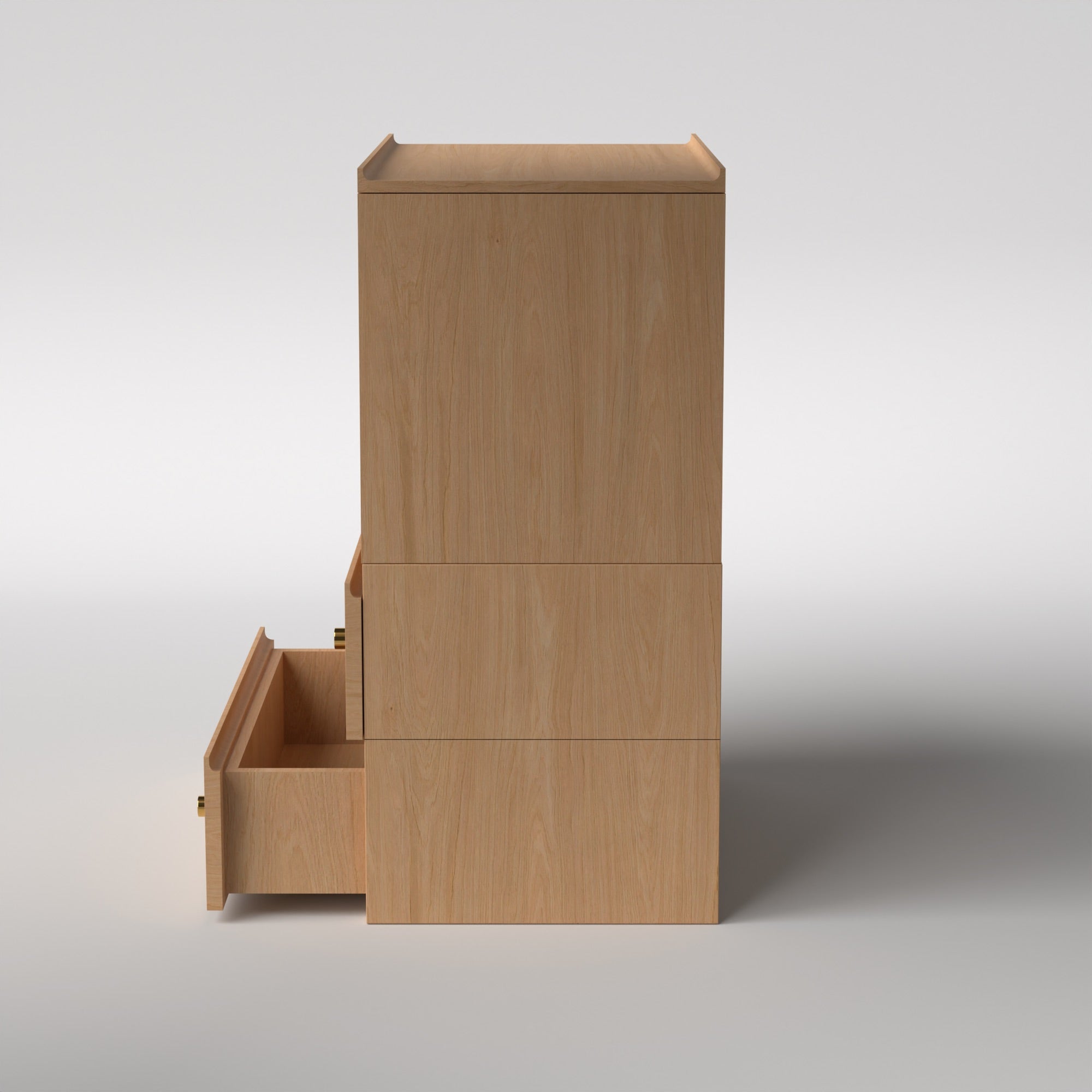 Stava Modular Credenza System | Solid Walnut/Teak/Oak Wood (4x1) | 3 Feet Length