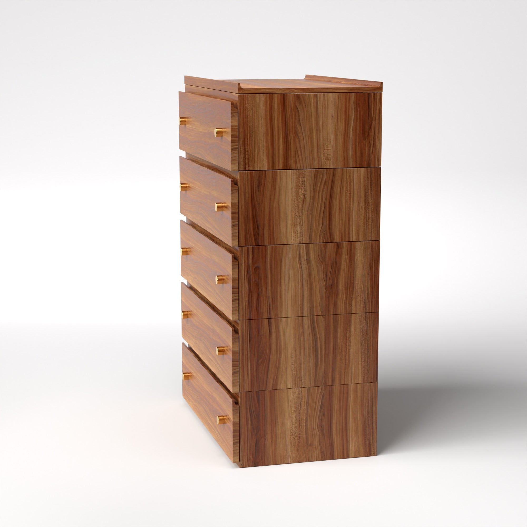 Stava Modular Drawer System | Solid Walnut/Teak/Oak Wood (5x1) | 3 Feet Length