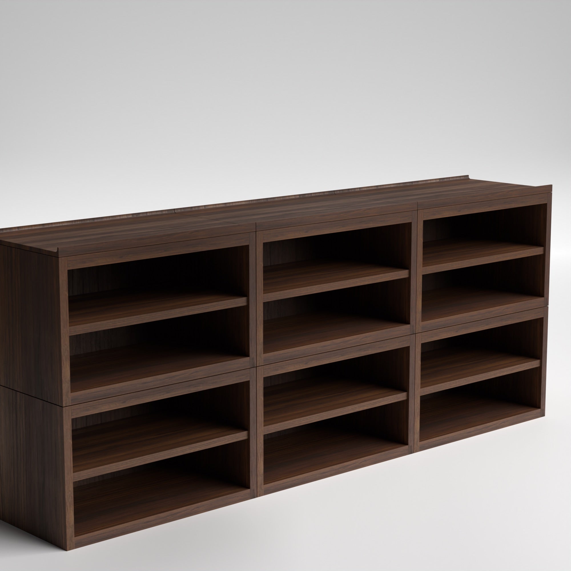 Stava Modular Shelving System | Solid Walnut/Teak/Oak Wood (4x3) | 8 Feet Length