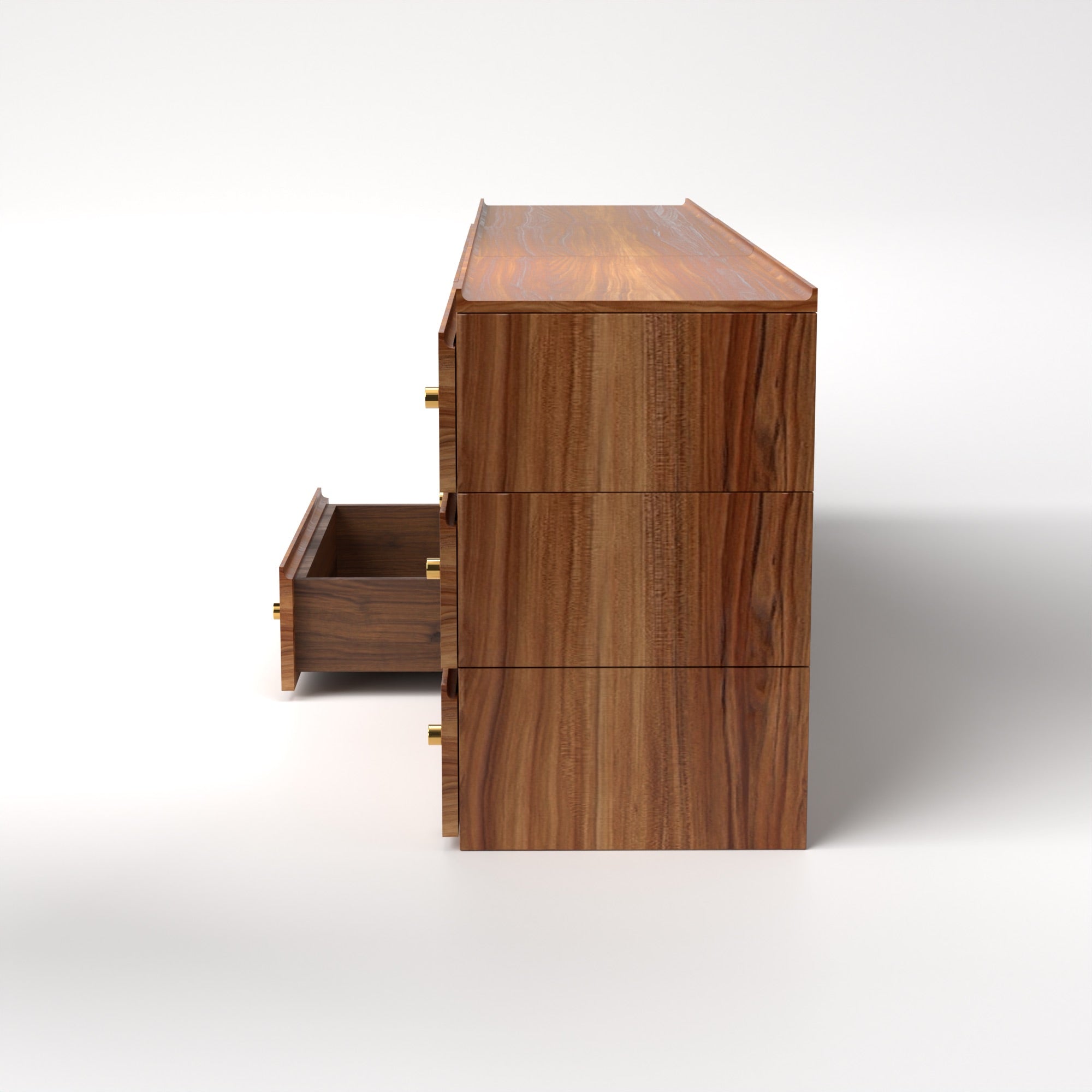 Stava Modular Drawer System | Solid Walnut/Teak/Oak Wood (3x3) | 8 Feet Length