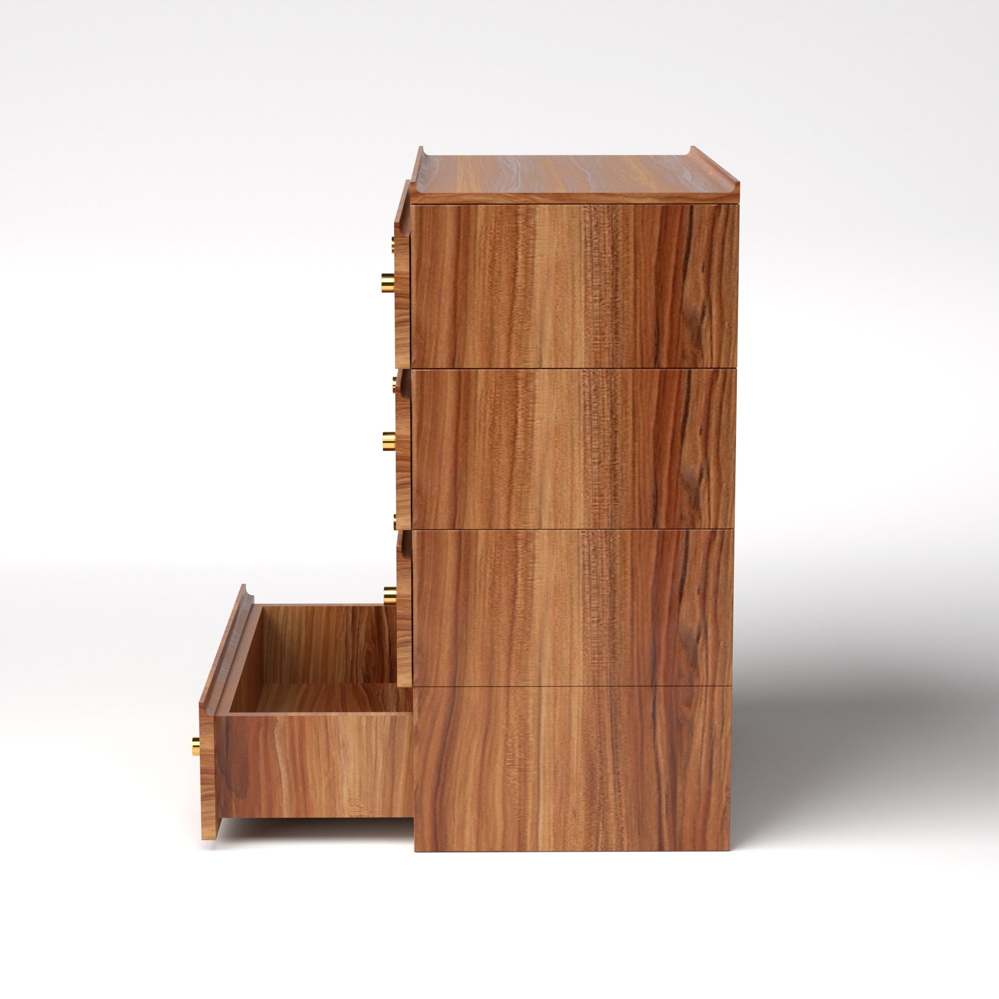 Stava Modular Drawer System | Solid Walnut/Teak/Oak Wood (4x1) | 3 Feet Length