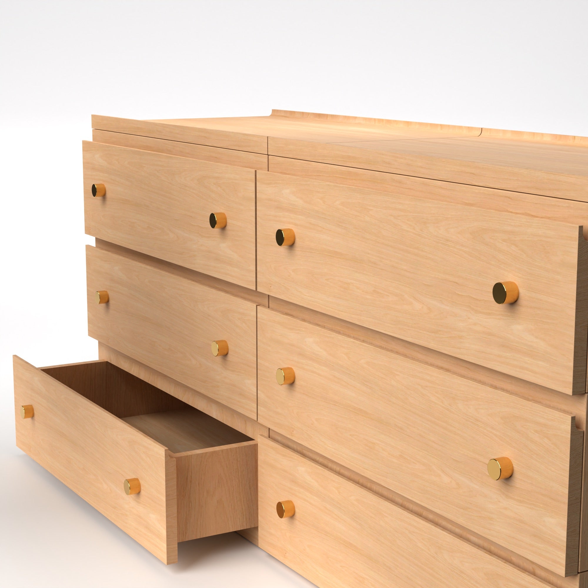 Stava Modular Drawer System | Solid Walnut/Teak/Oak Wood (3x2) | 5.5 Feet Length