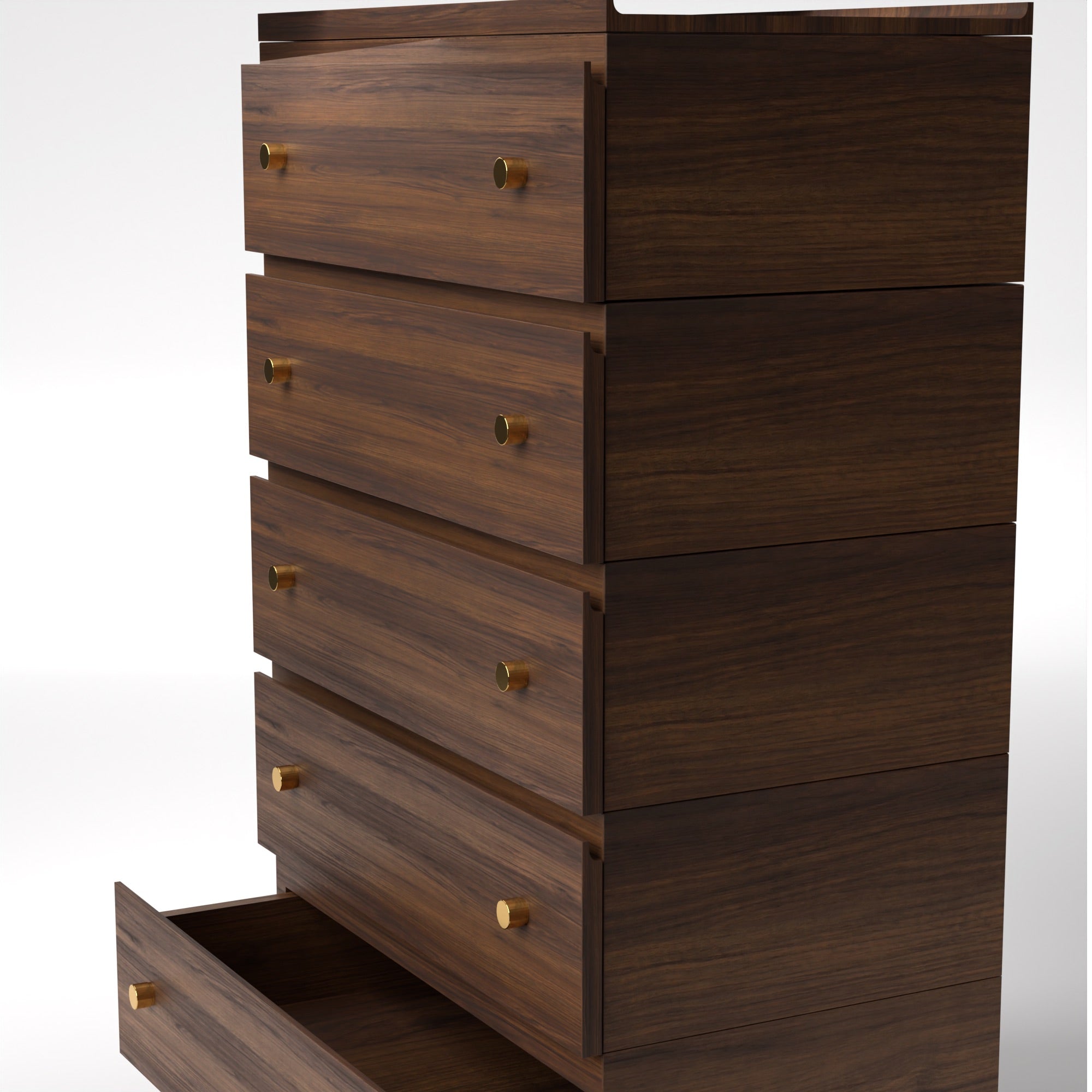 Stava Modular Drawer System | Solid Walnut/Teak/Oak Wood (5x1) | 3 Feet Length