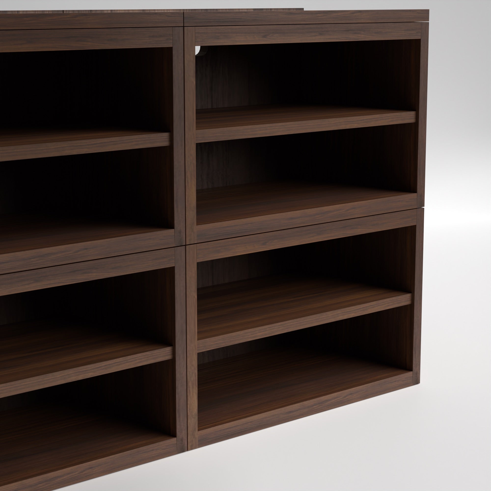 Stava Modular Shelving System | Solid Walnut/Teak/Oak Wood (4x2) | 5.5 Feet Length