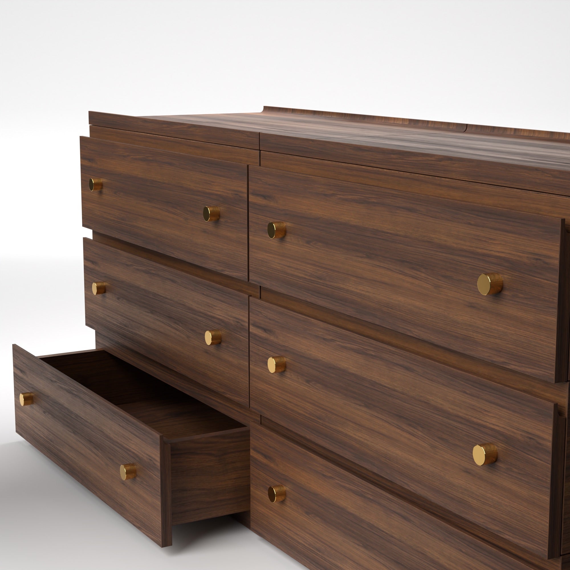 Stava Modular Drawer System | Solid Walnut/Teak/Oak Wood (3x2) | 5.5 Feet Length