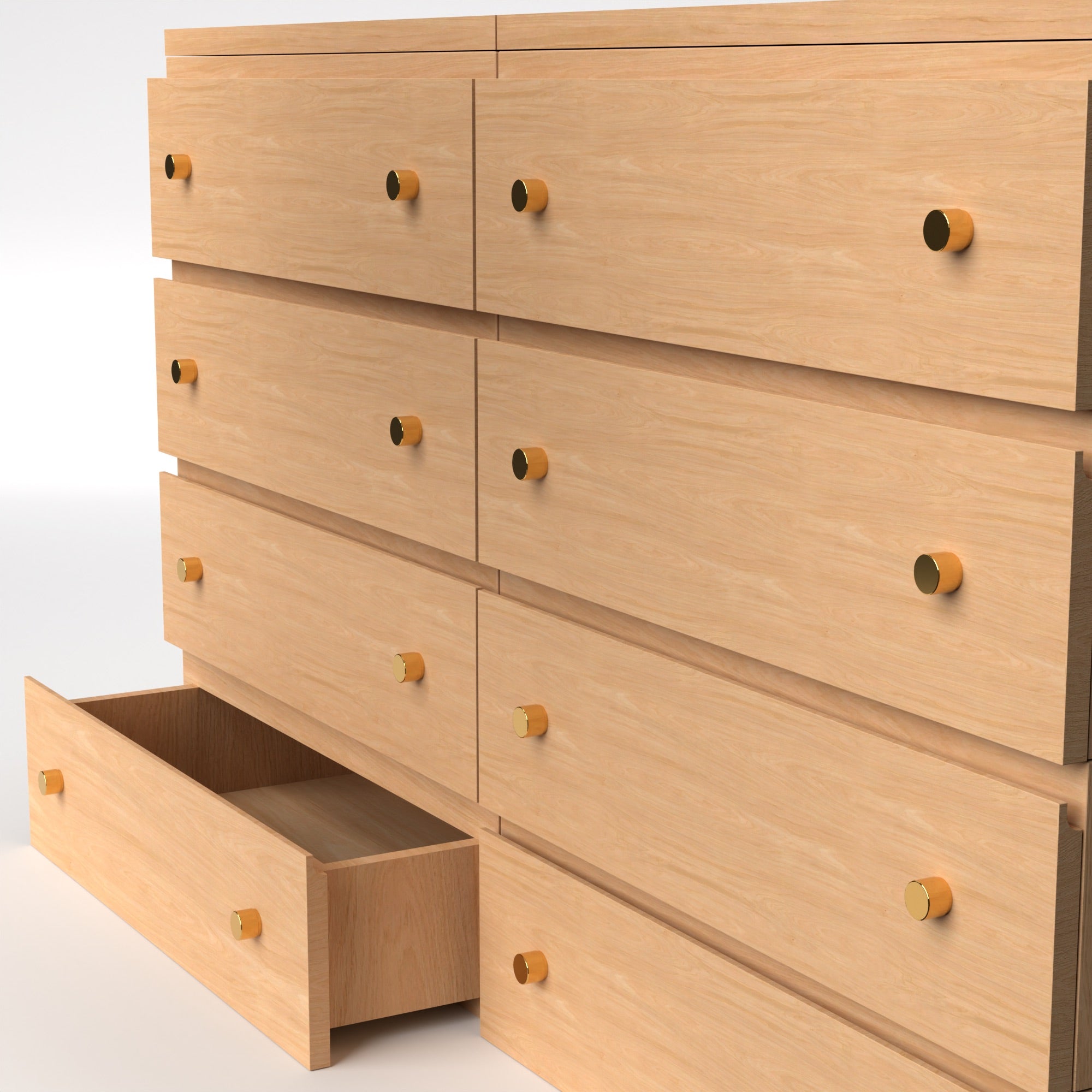 Stava Modular Drawer System | Solid Walnut/Teak/Oak Wood (4x2) | 5.5 Feet Length