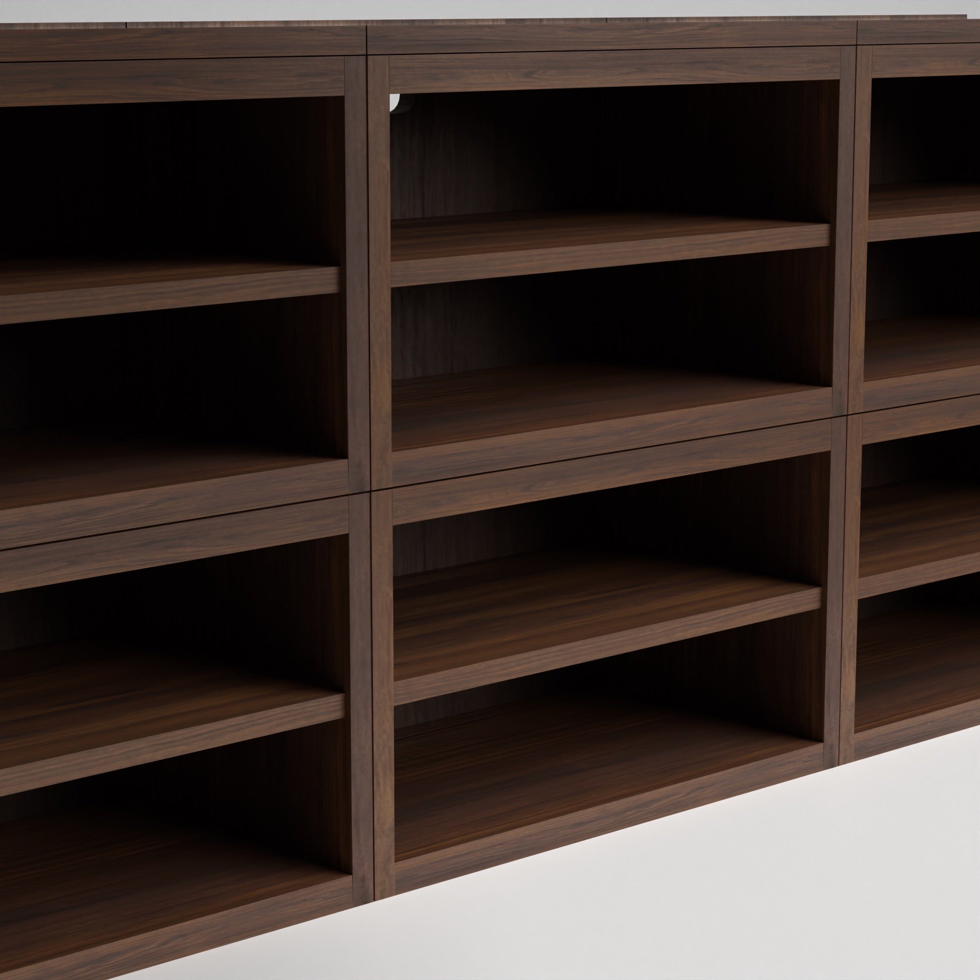 Stava Modular Shelving System | Solid Walnut/Teak/Oak Wood (4x3) | 8 Feet Length