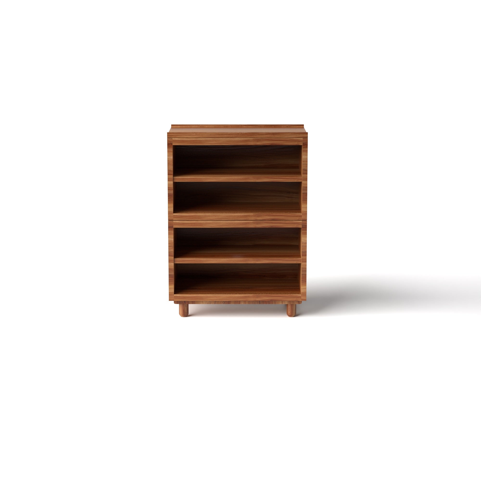 Stava Modular Shelving System | Solid Walnut/Teak/Oak Wood (4x1) | 3 Feet Length