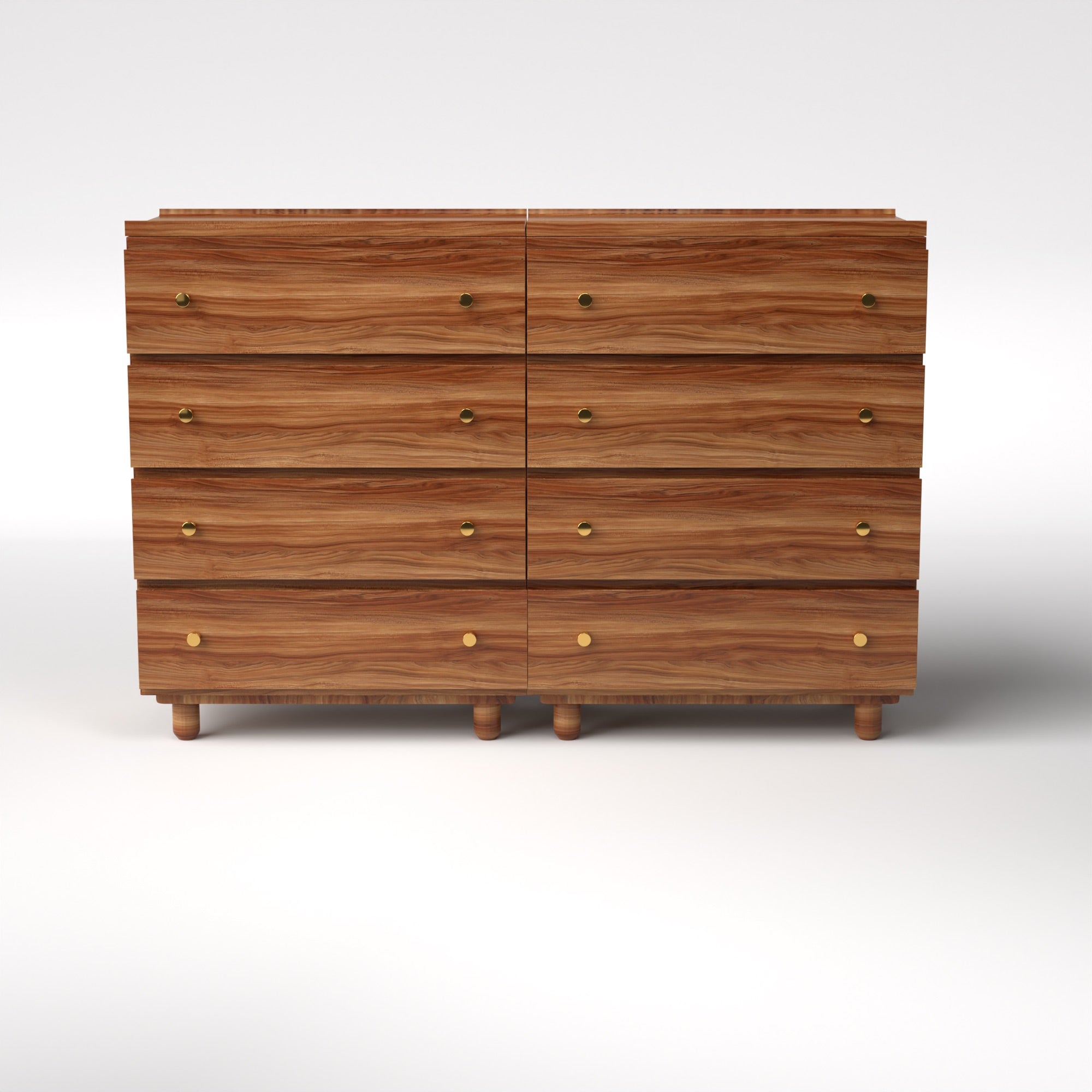 Stava Modular Drawer System | Solid Walnut/Teak/Oak Wood (4x2) | 5.5 Feet Length