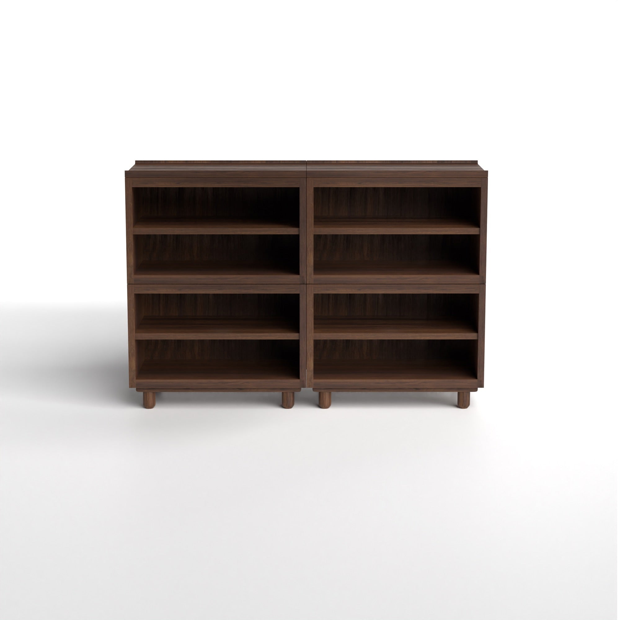 Stava Modular Shelving System | Solid Walnut/Teak/Oak Wood (4x2) | 5.5 Feet Length