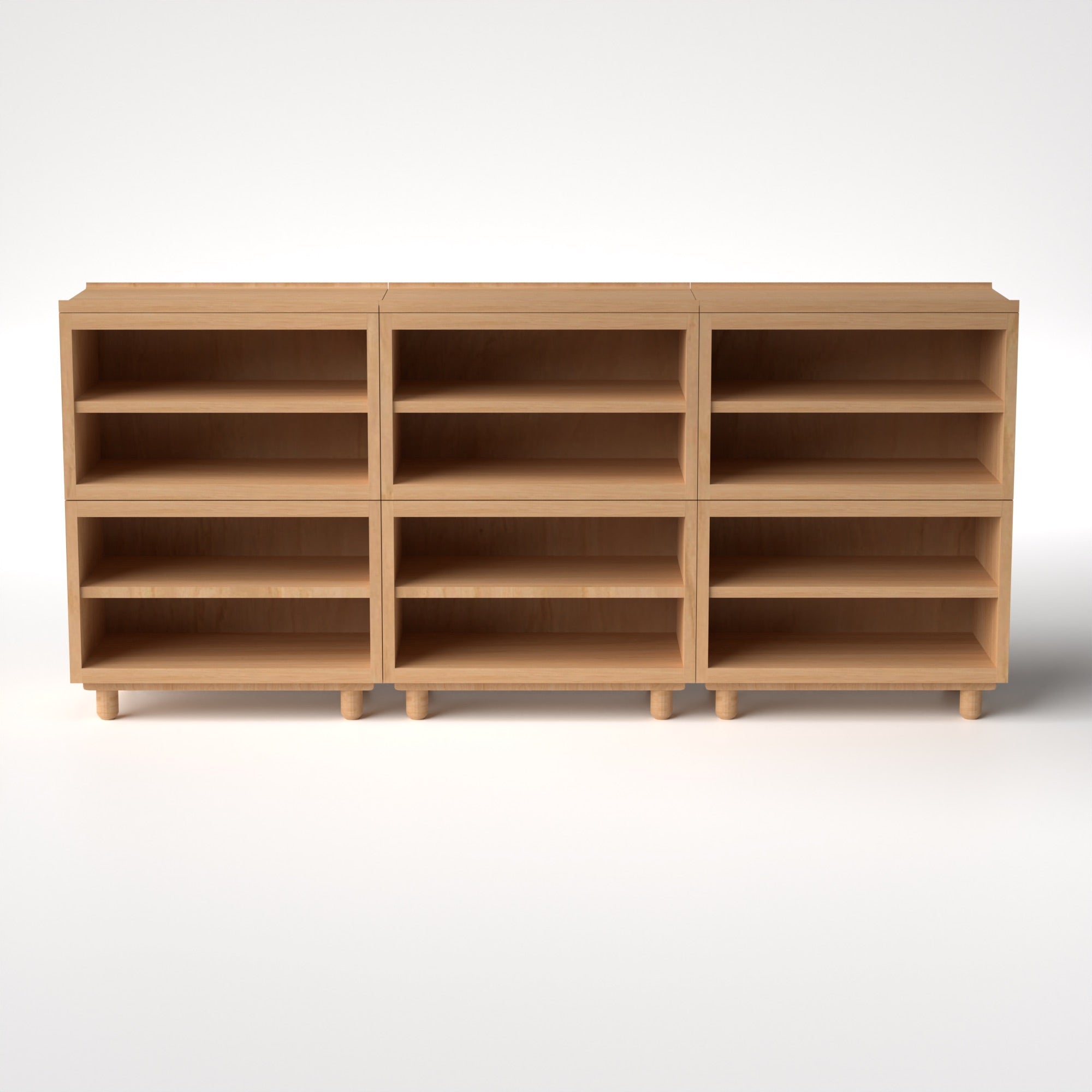 Stava Modular Shelving System | Solid Walnut/Teak/Oak Wood (4x3) | 8 Feet Length