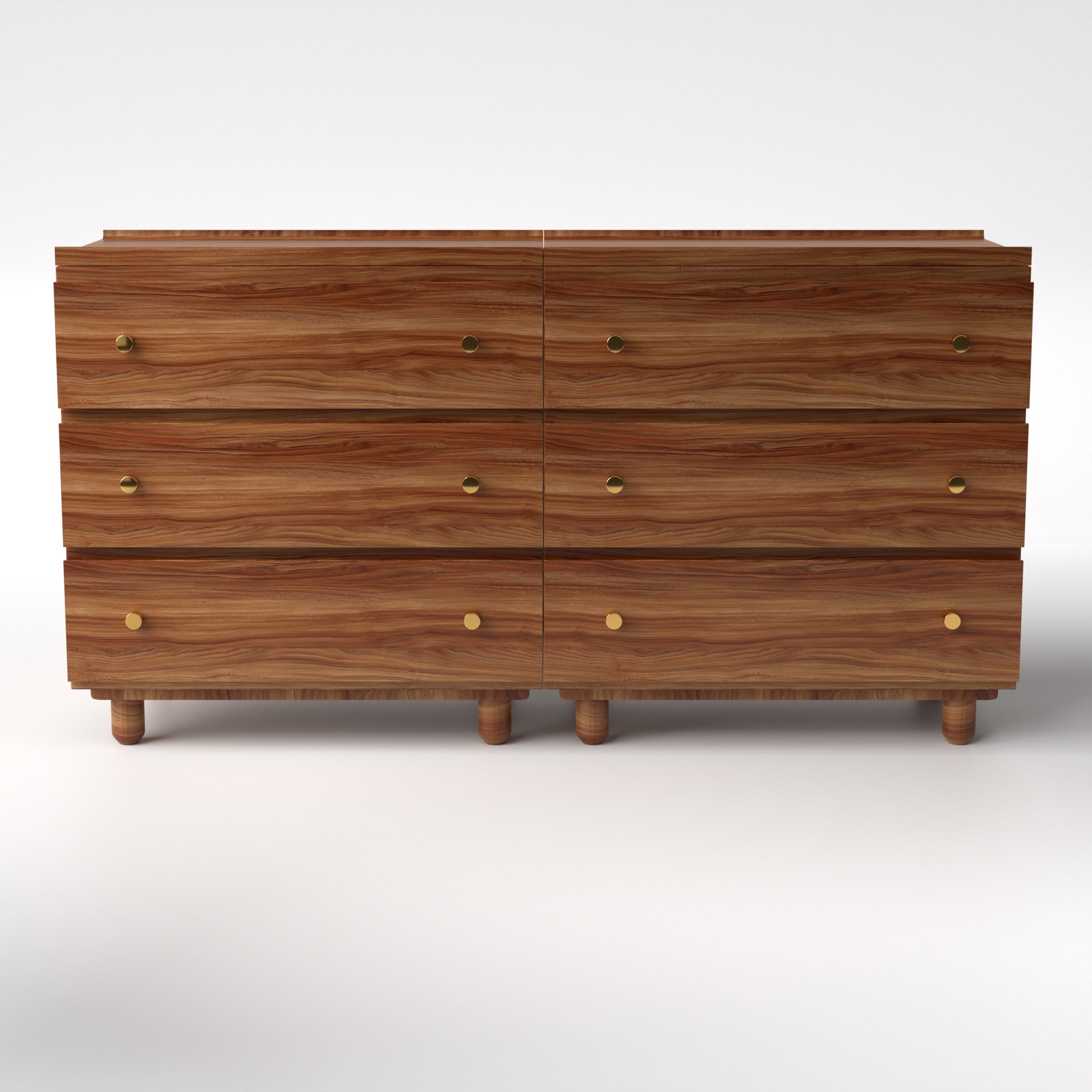 Stava Modular Drawer System | Solid Walnut/Teak/Oak Wood (3x2) | 5.5 Feet Length