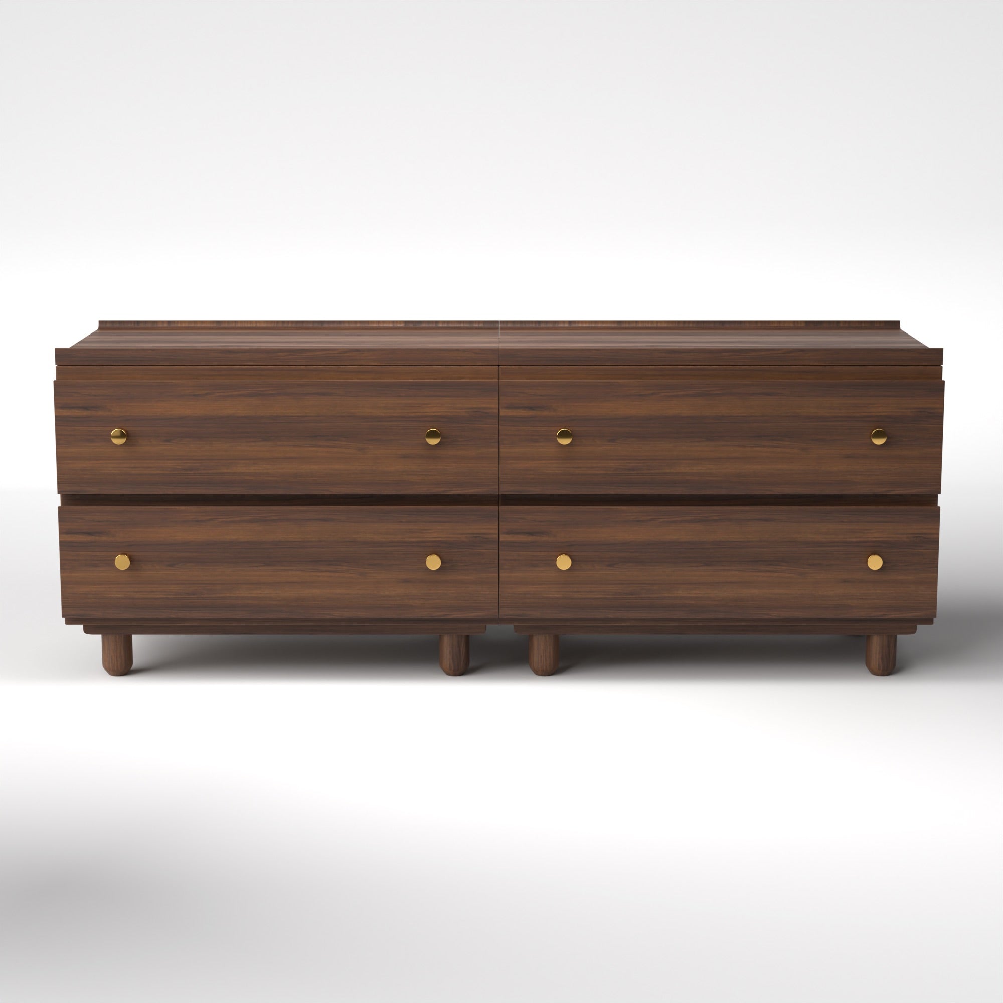 Stava Modular Drawer System | Solid Walnut/Teak/Oak Wood (2x2) | 5.5 Feet Length