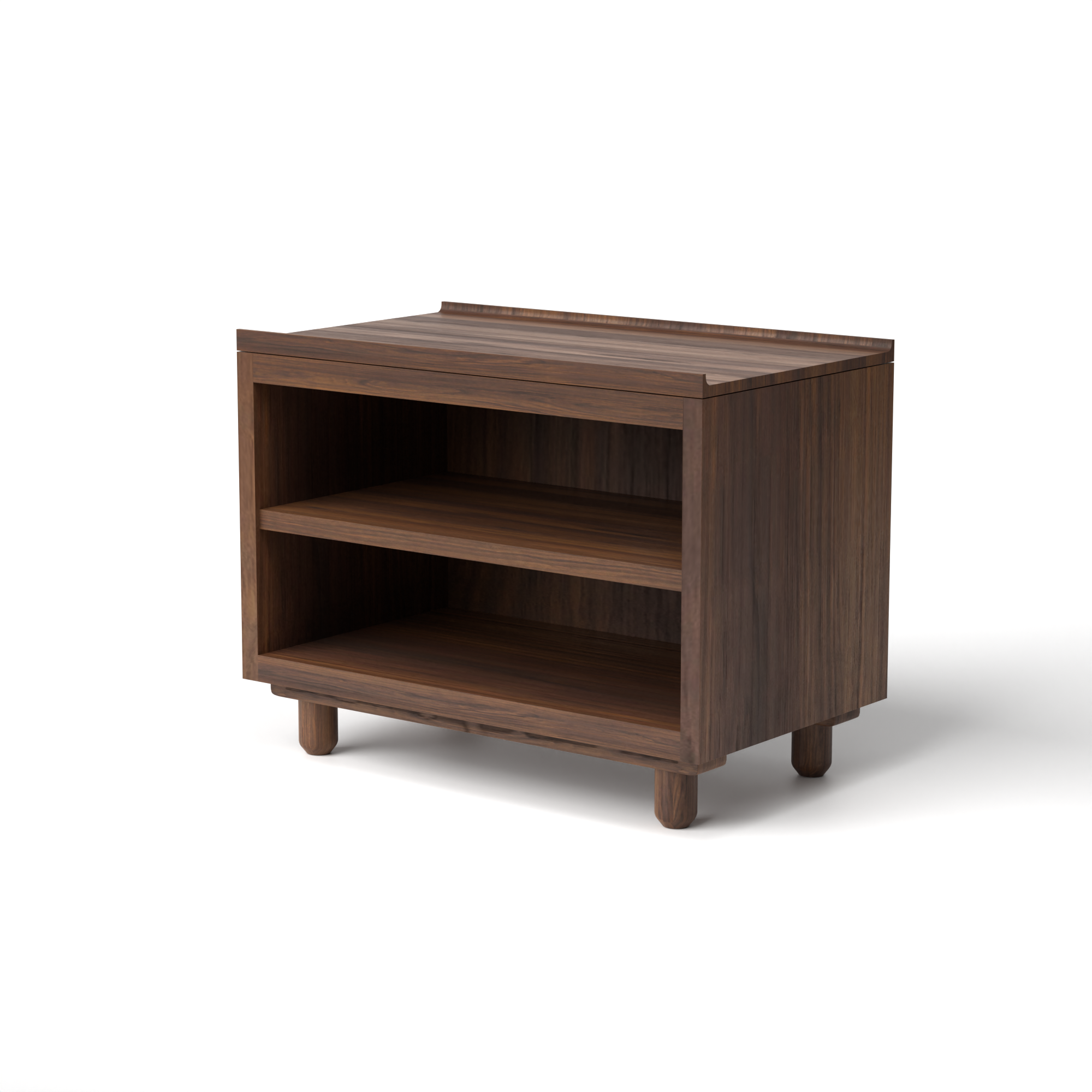 Stava Bedside Table | Solid Walnut/Teak/Oak Wood (Open) | 3 Feet Length