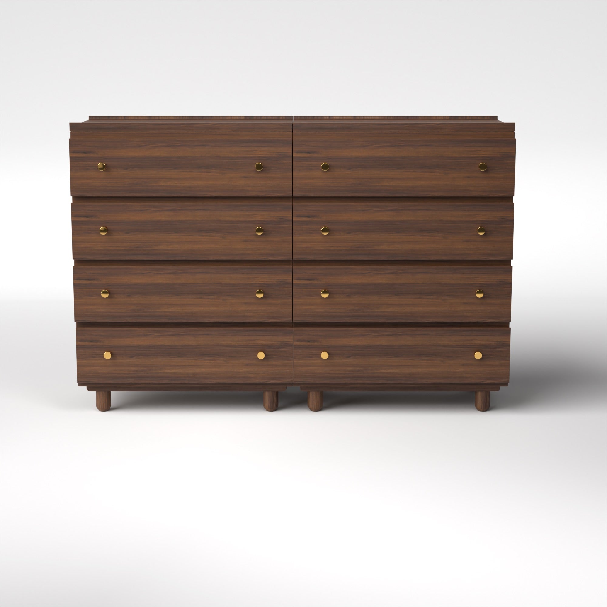 Stava Modular Drawer System | Solid Walnut/Teak/Oak Wood (4x2) | 5.5 Feet Length