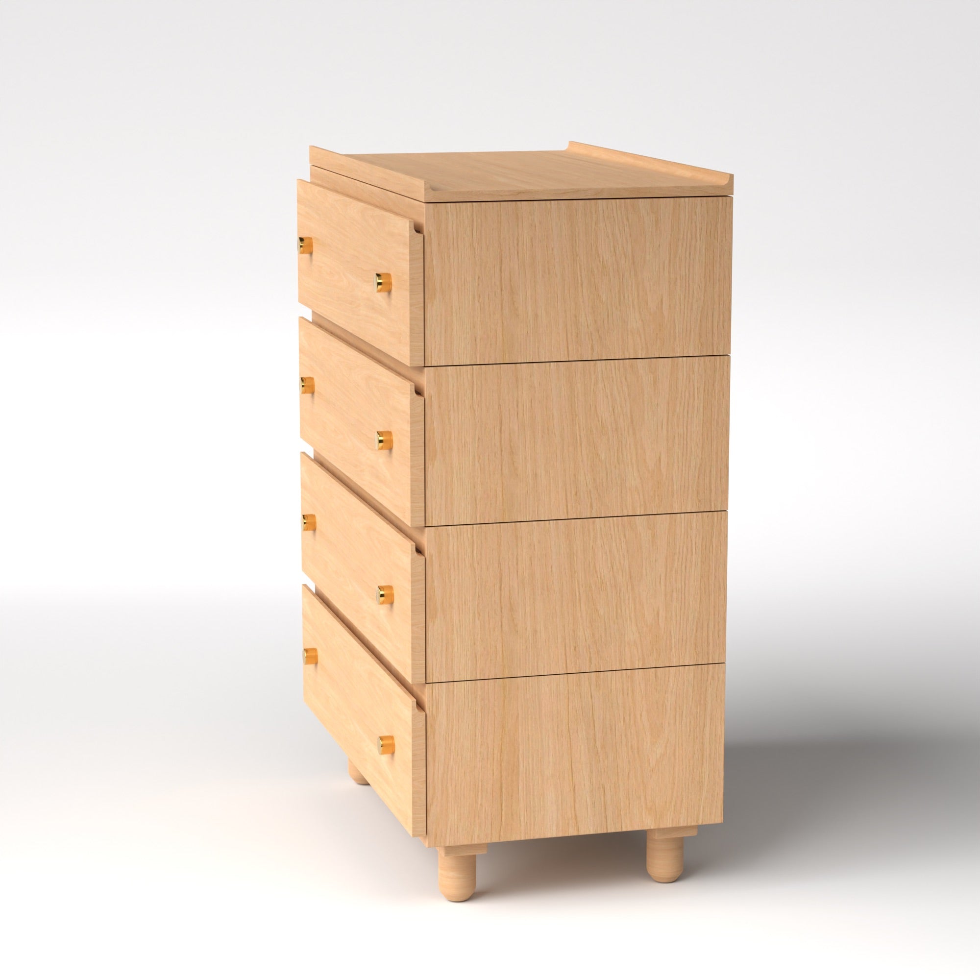 Stava Modular Drawer System | Solid Walnut/Teak/Oak Wood (4x1) | 3 Feet Length