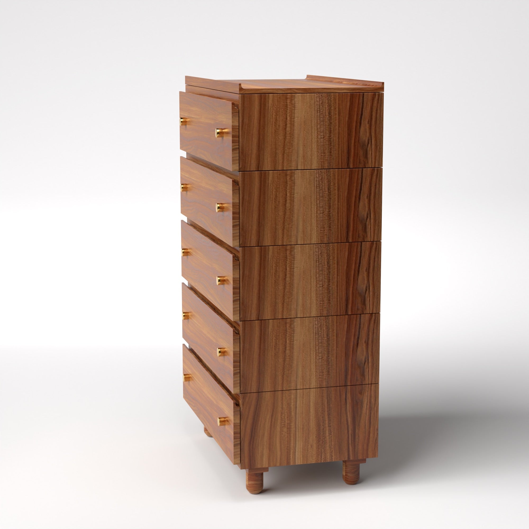 Stava Modular Drawer System | Solid Walnut/Teak/Oak Wood (5x1) | 3 Feet Length