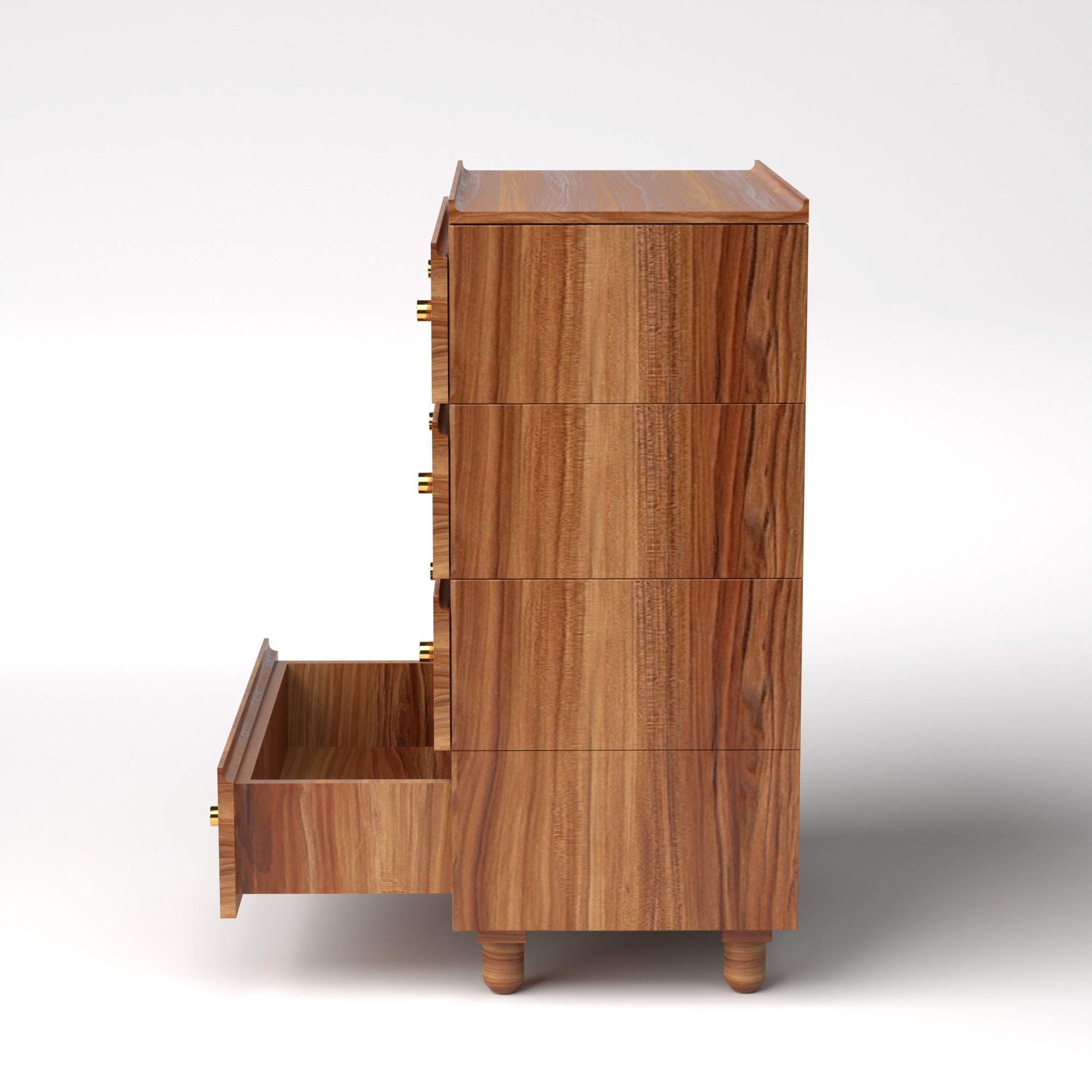 Stava Modular Drawer System | Solid Walnut/Teak/Oak Wood (4x1) | 3 Feet Length