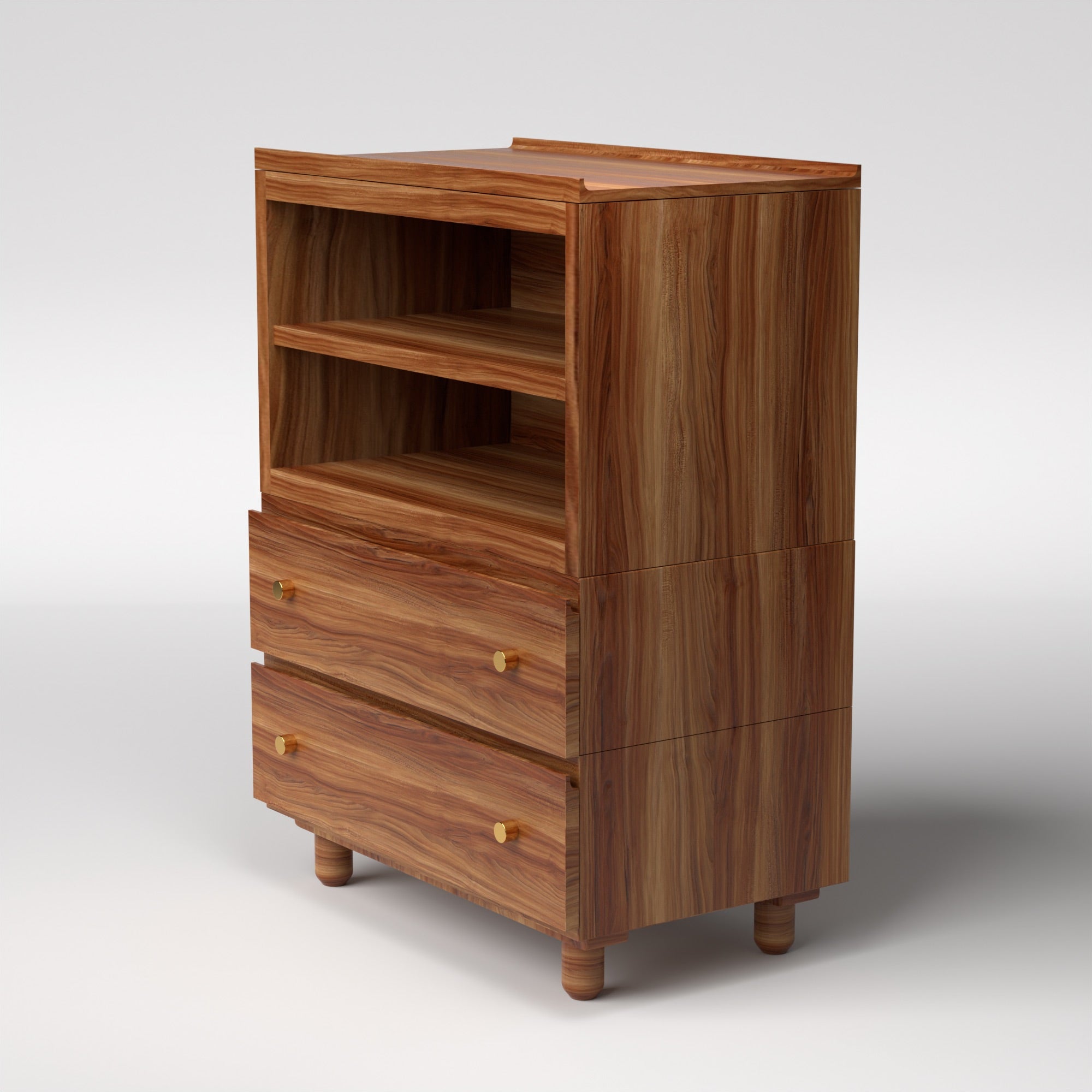 Stava Modular Credenza System | Solid Walnut/Teak/Oak Wood (4x1) | 3 Feet Length