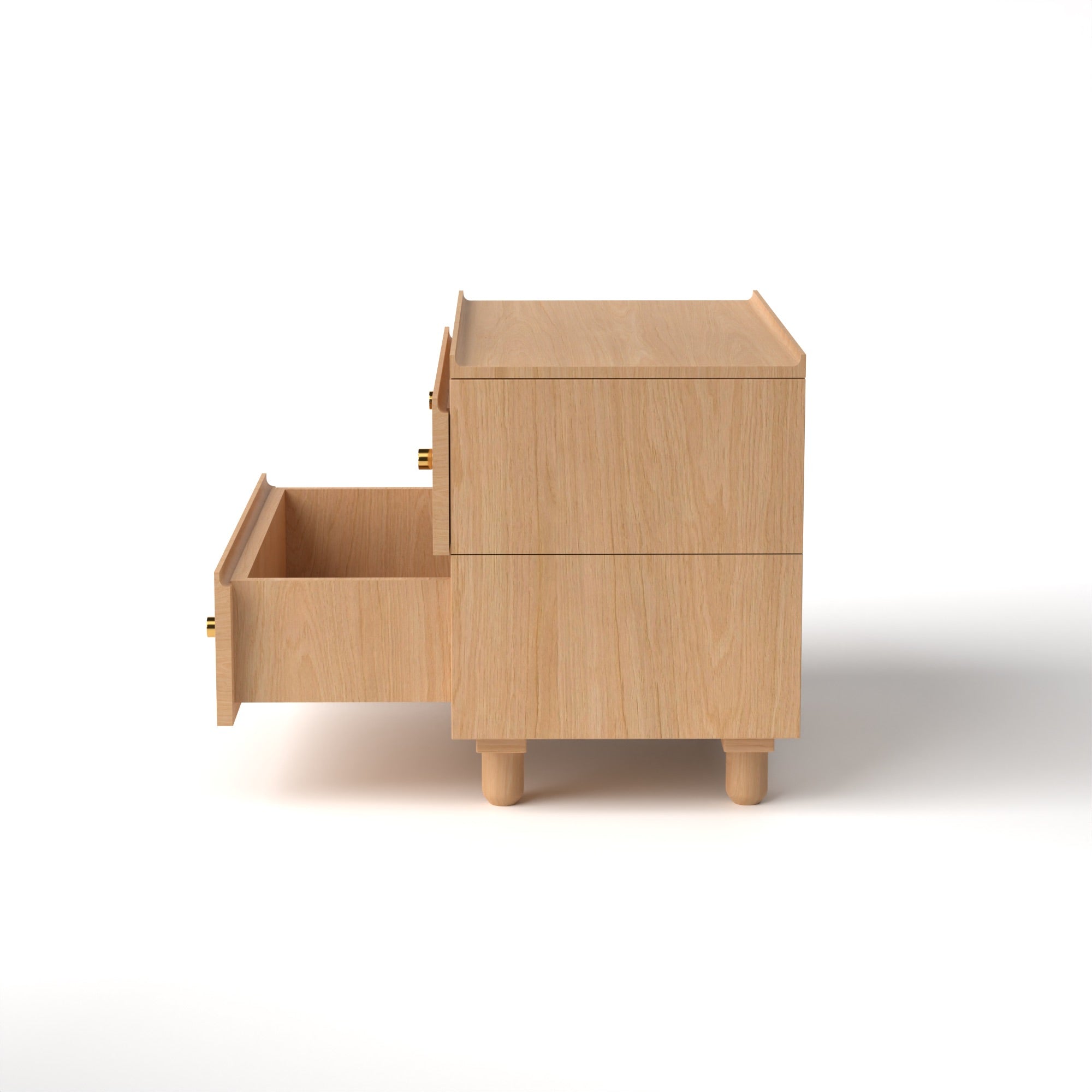 Stava Bedside Table | Solid Walnut/Teak/Oak Wood | 3 Feet Length