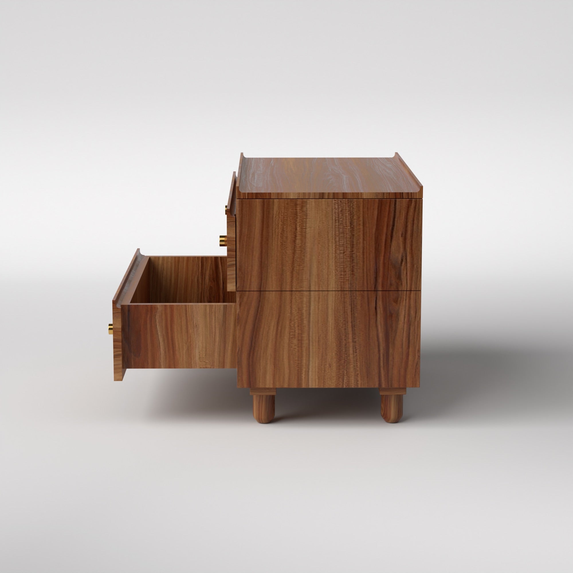 Stava Bedside Table | Solid Walnut/Teak/Oak Wood | 3 Feet Length