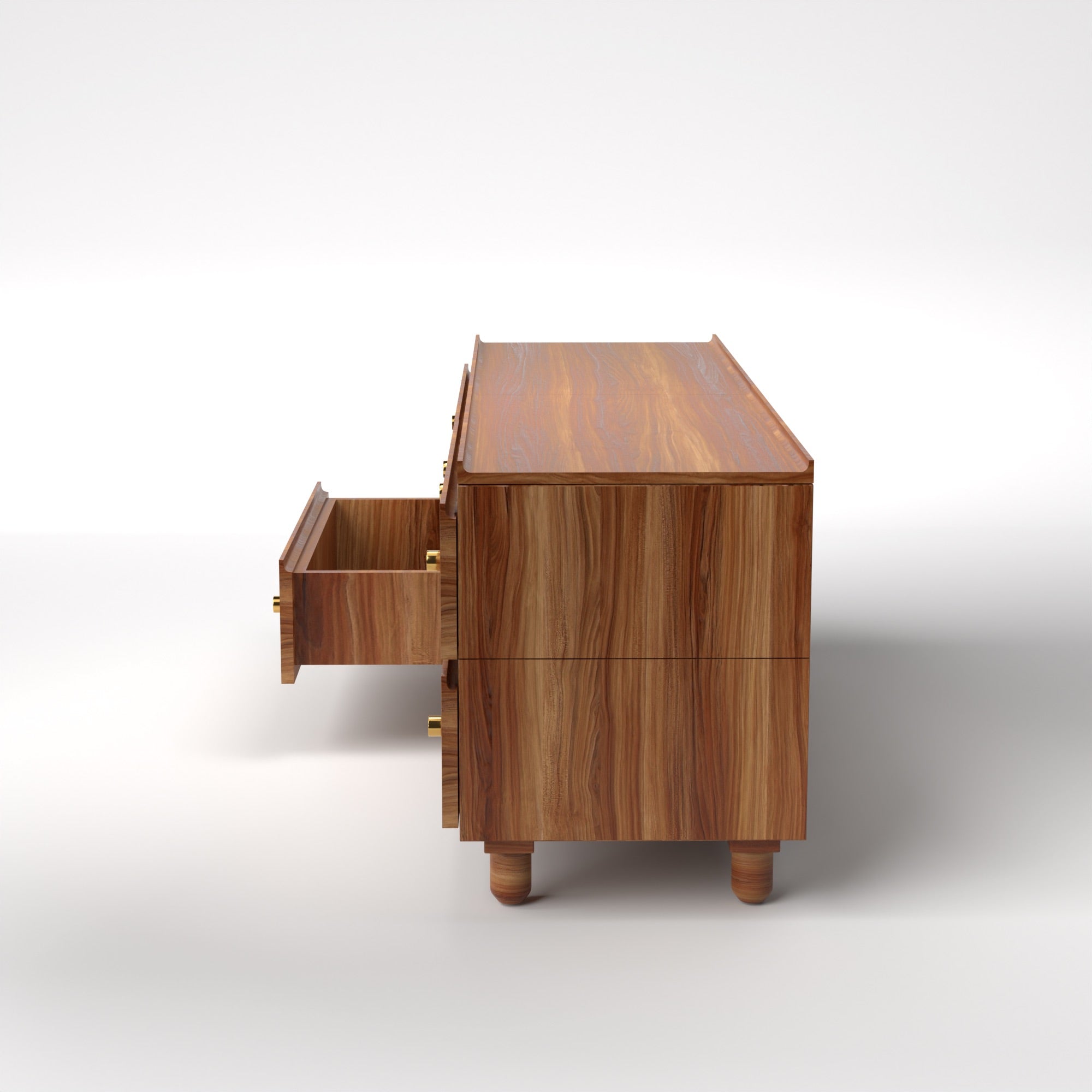 Stava Modular Drawer System | Solid Walnut/Teak/Oak Wood (2x2) | 5.5 Feet Length