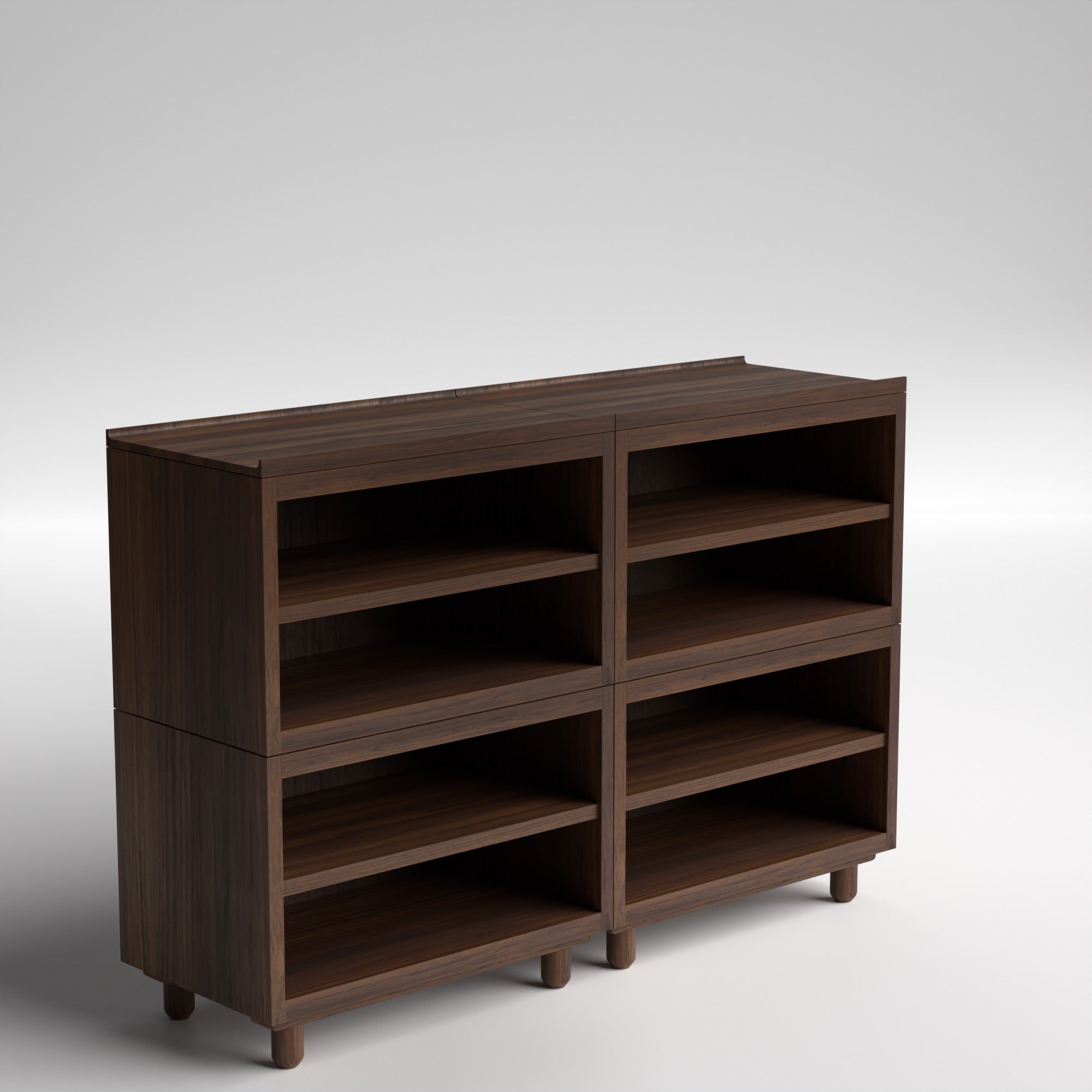 Stava Modular Shelving System | Solid Walnut/Teak/Oak Wood (4x2) | 5.5 Feet Length
