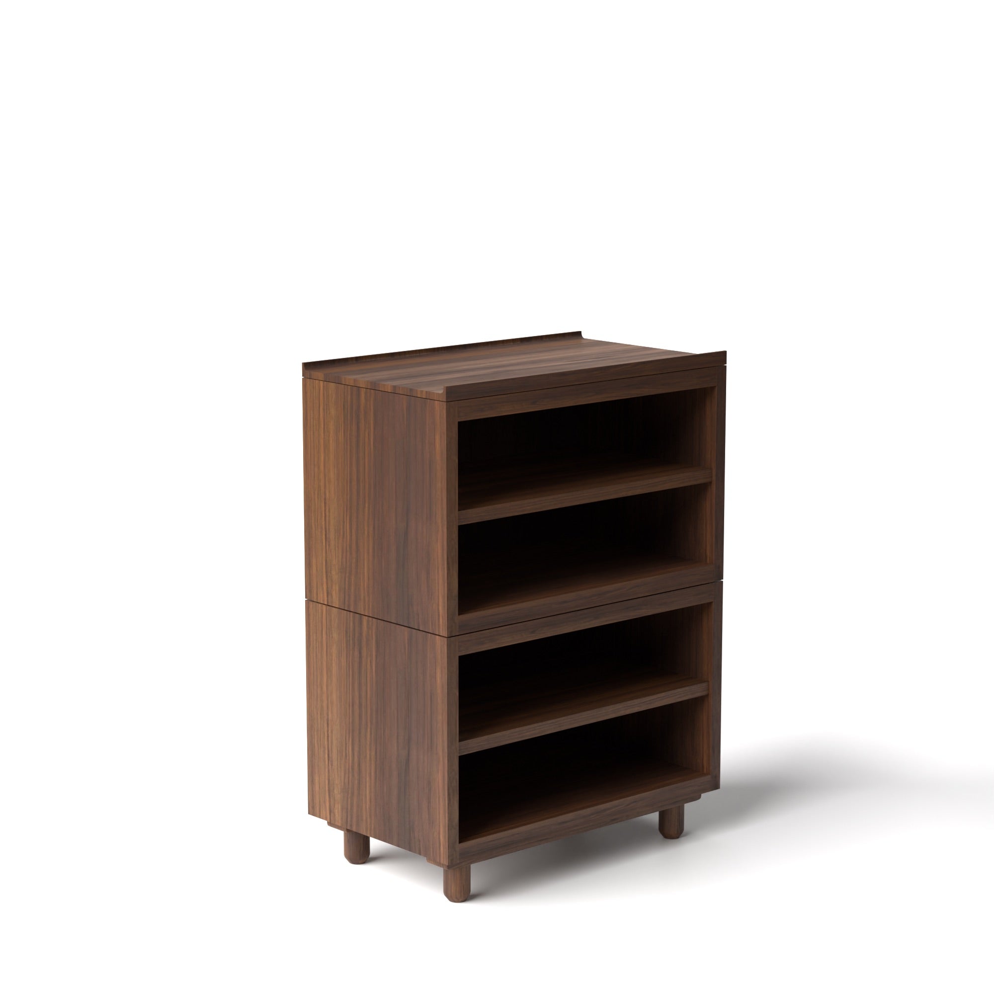 Stava Modular Shelving System | Solid Walnut/Teak/Oak Wood (4x1) | 3 Feet Length