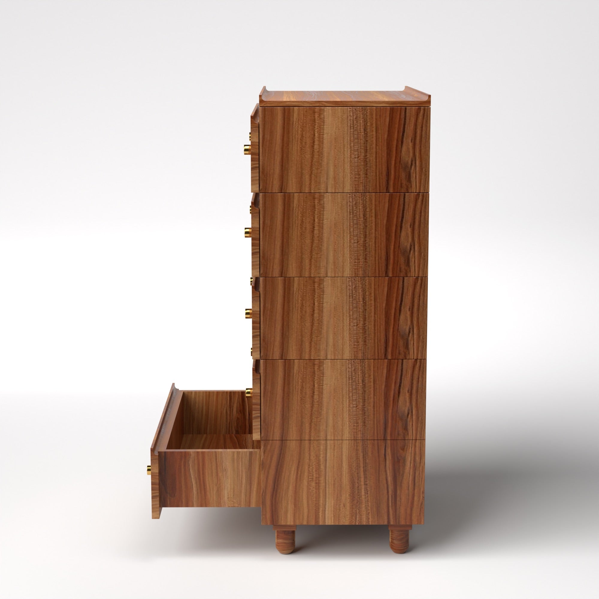 Stava Modular Drawer System | Solid Walnut/Teak/Oak Wood (5x1) | 3 Feet Length