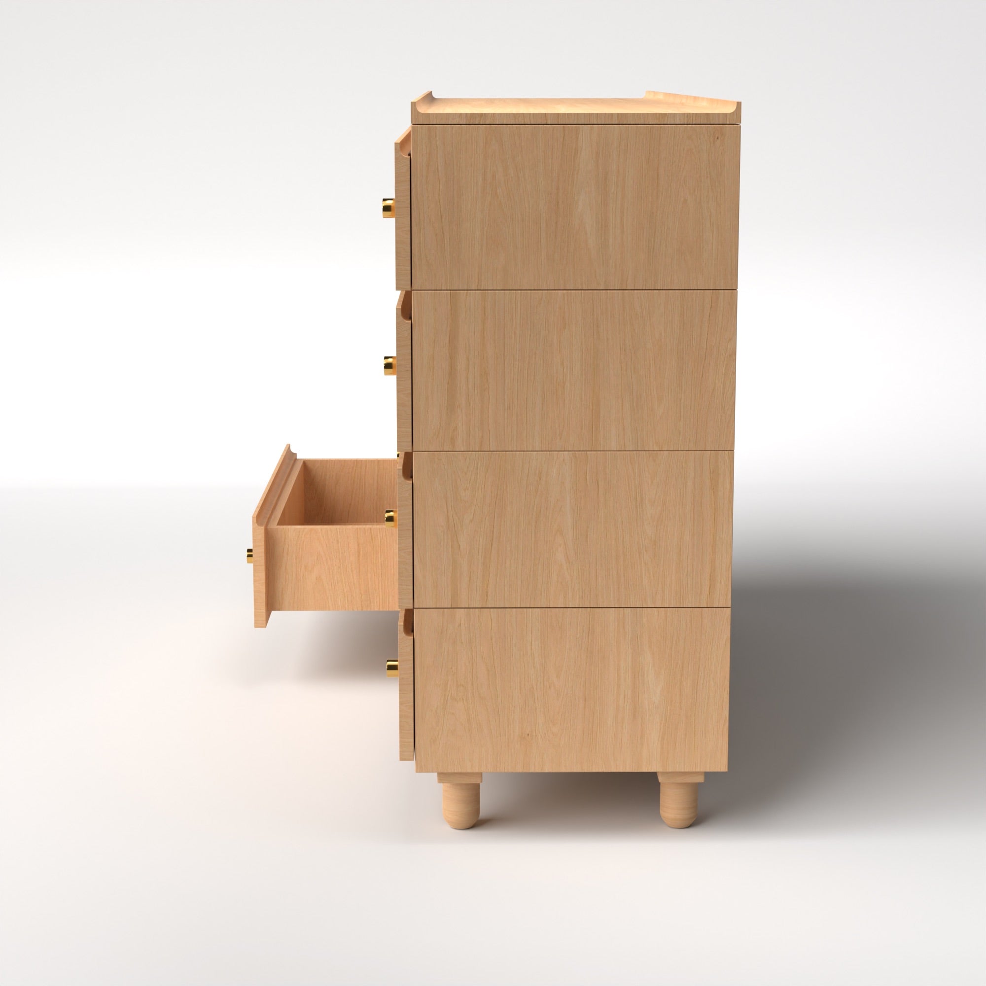 Stava Modular Drawer System | Solid Walnut/Teak/Oak Wood (4x2) | 5.5 Feet Length