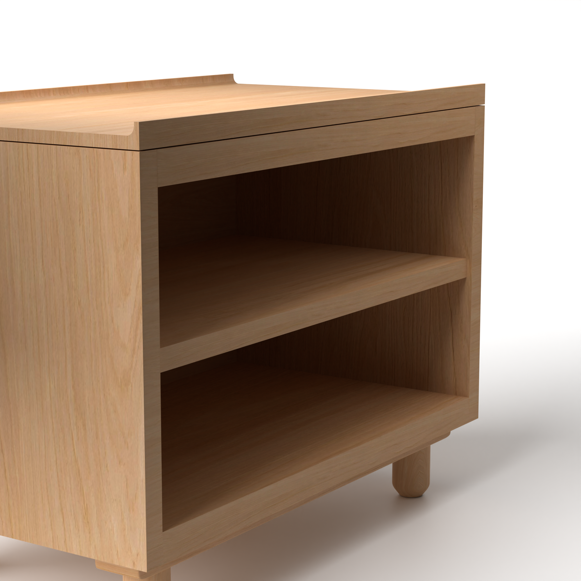 Stava Bedside Table | Solid Walnut/Teak/Oak Wood (Open) | 3 Feet Length