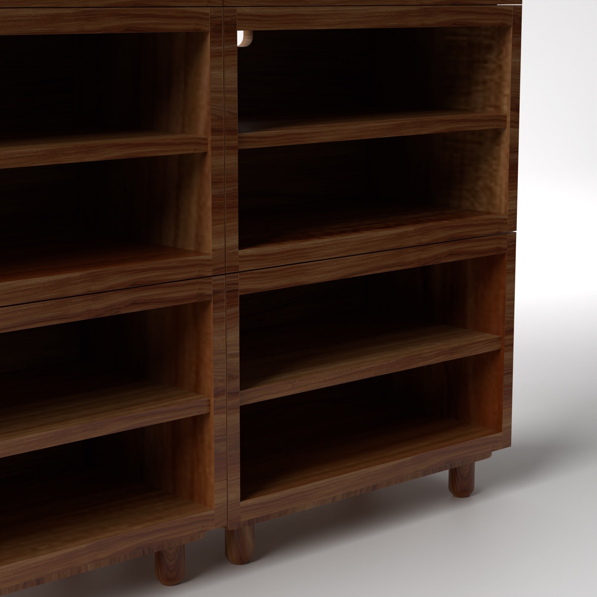 Stava Modular Shelving System | Solid Walnut/Teak/Oak Wood (4x2) | 5.5 Feet Length