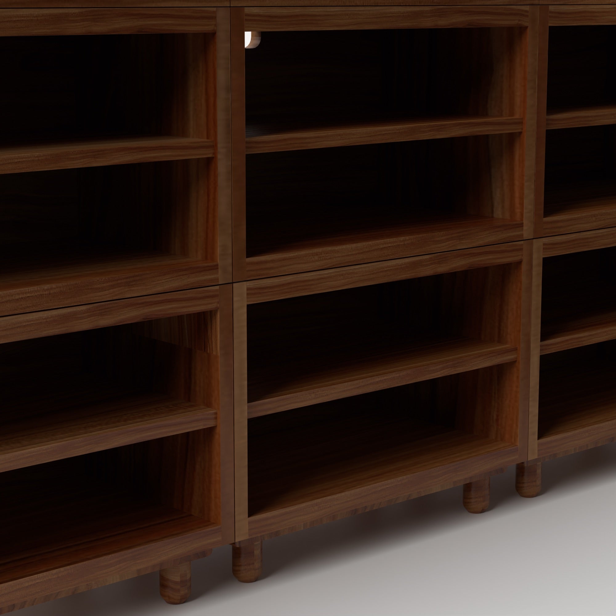 Stava Modular Shelving System | Solid Walnut/Teak/Oak Wood (4x3) | 8 Feet Length