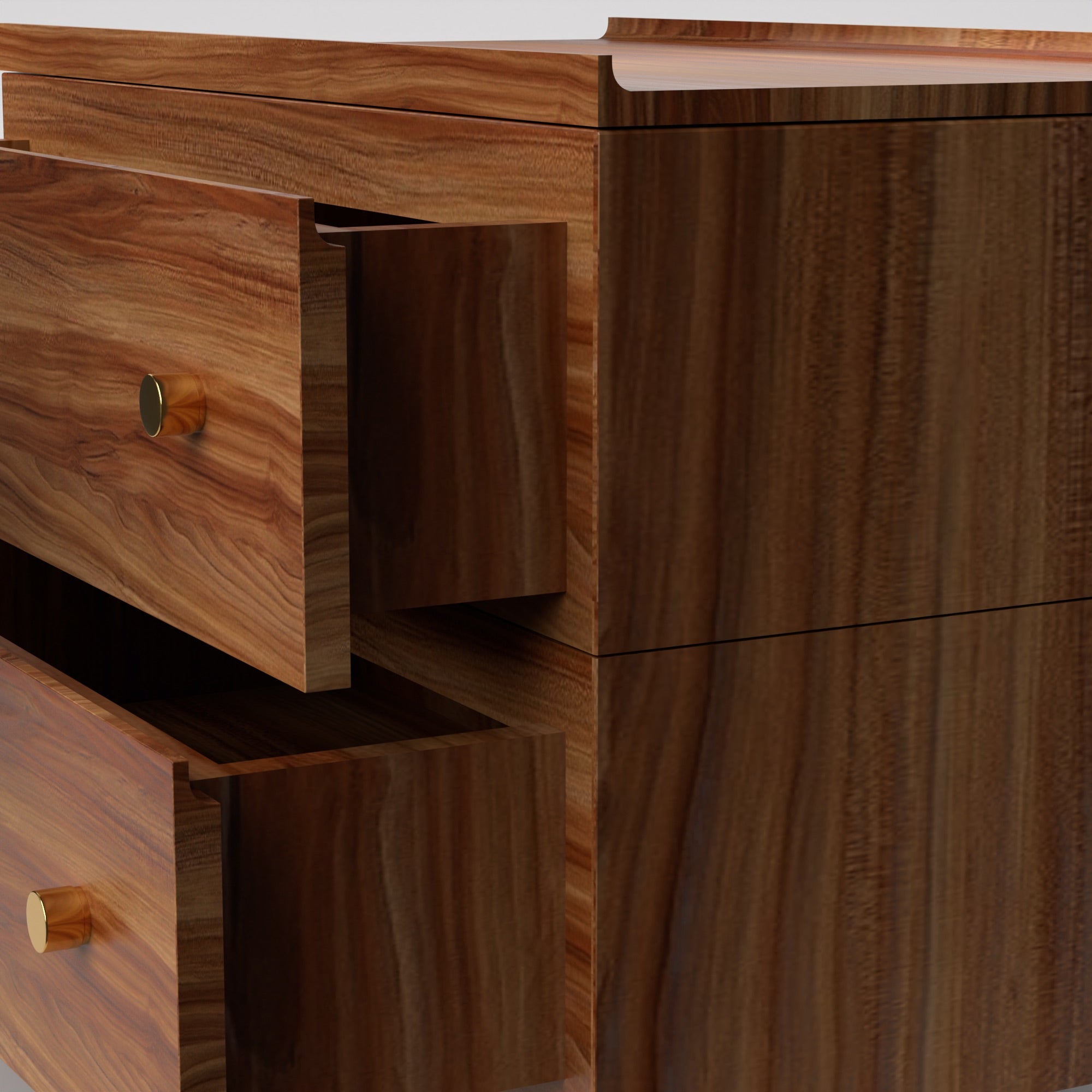 Stava Bedside Table | Solid Walnut/Teak/Oak Wood | 3 Feet Length