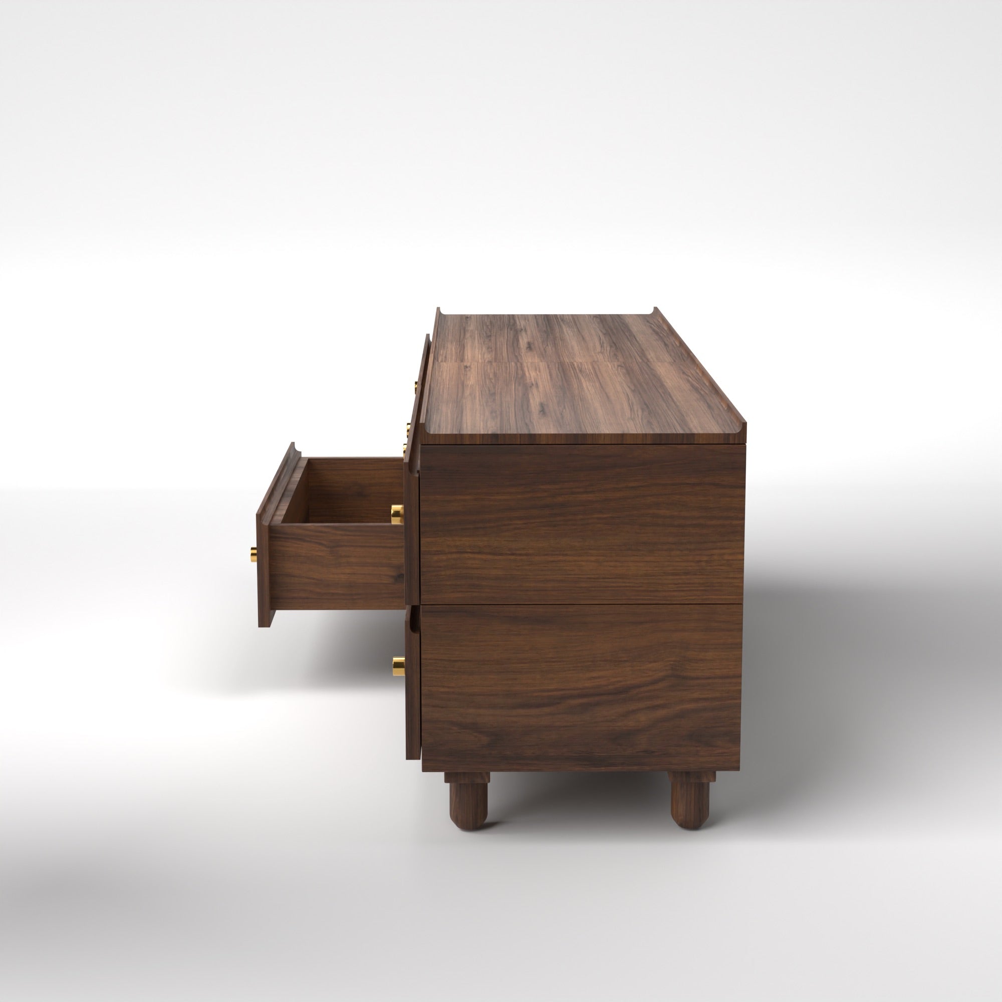 Stava Modular Drawer System | Solid Walnut/Teak/Oak Wood (2x2) | 5.5 Feet Length