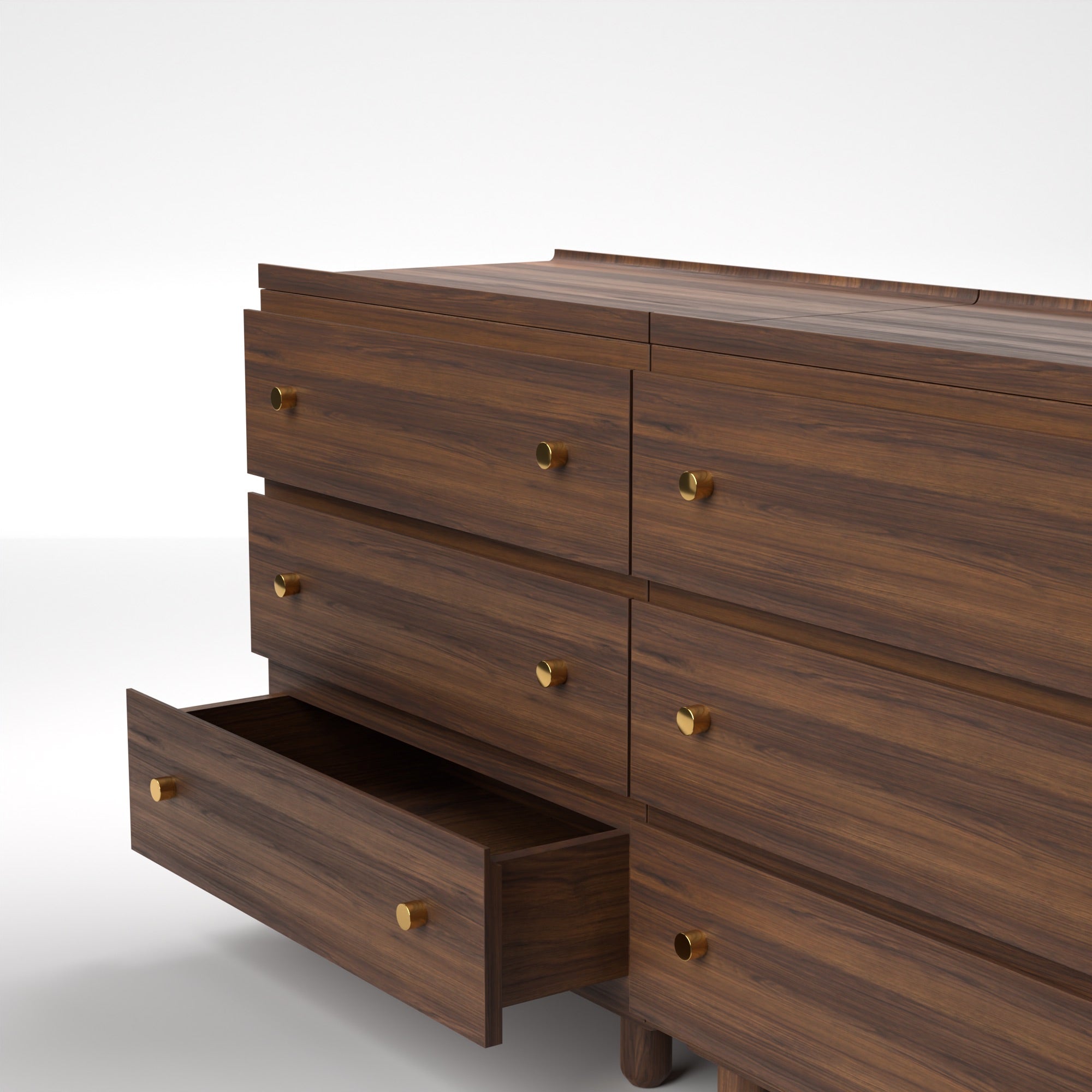 Stava Modular Drawer System | Solid Walnut/Teak/Oak Wood (3x2) | 5.5 Feet Length