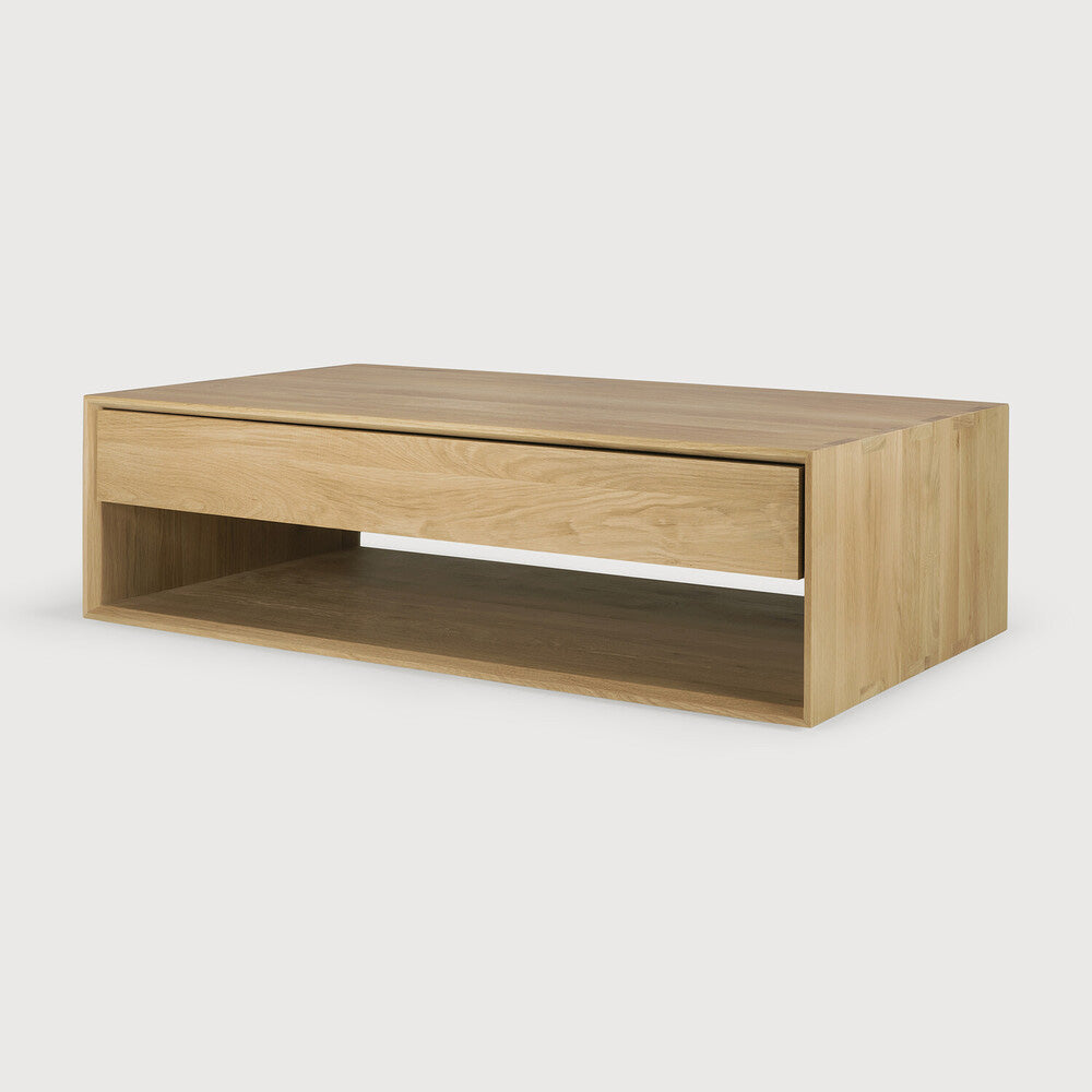 Sael Coffee Table - Solid Walnut/Teak/Oak Wood (Storage)