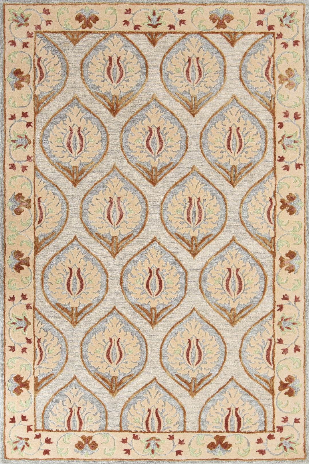 Floral Hand Tufted Wool Rug - 5x8 ft (RG_00106)