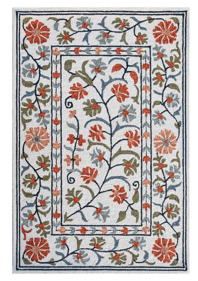 Floral Hand Tufted Wool Rug - 5x8 ft (RG_00108)