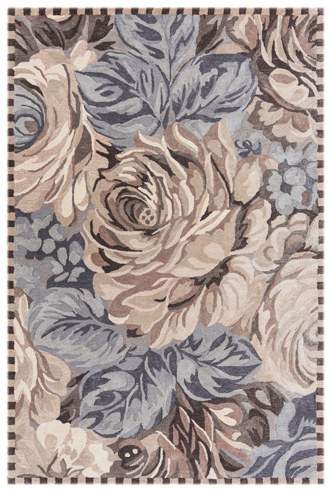 Floral Hand Tufted Wool Rug - 5x8 ft (RG_00110)