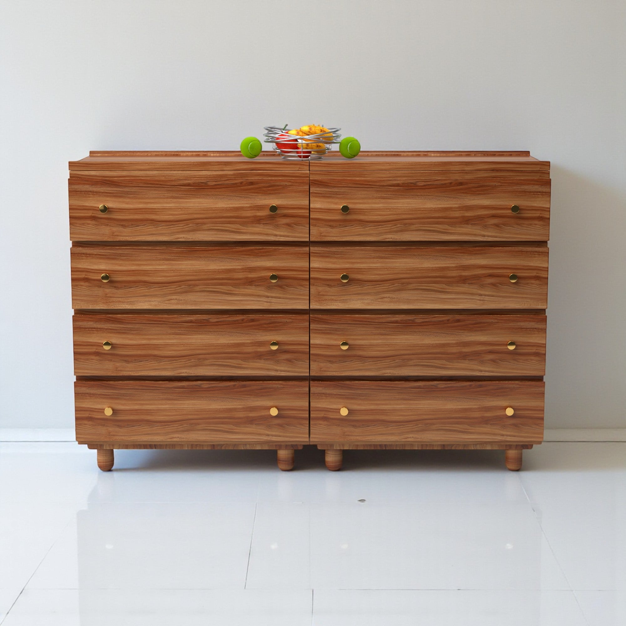 Stava Modular Drawer System | Solid Walnut/Teak/Oak Wood (4x2) | 5.5 Feet Length