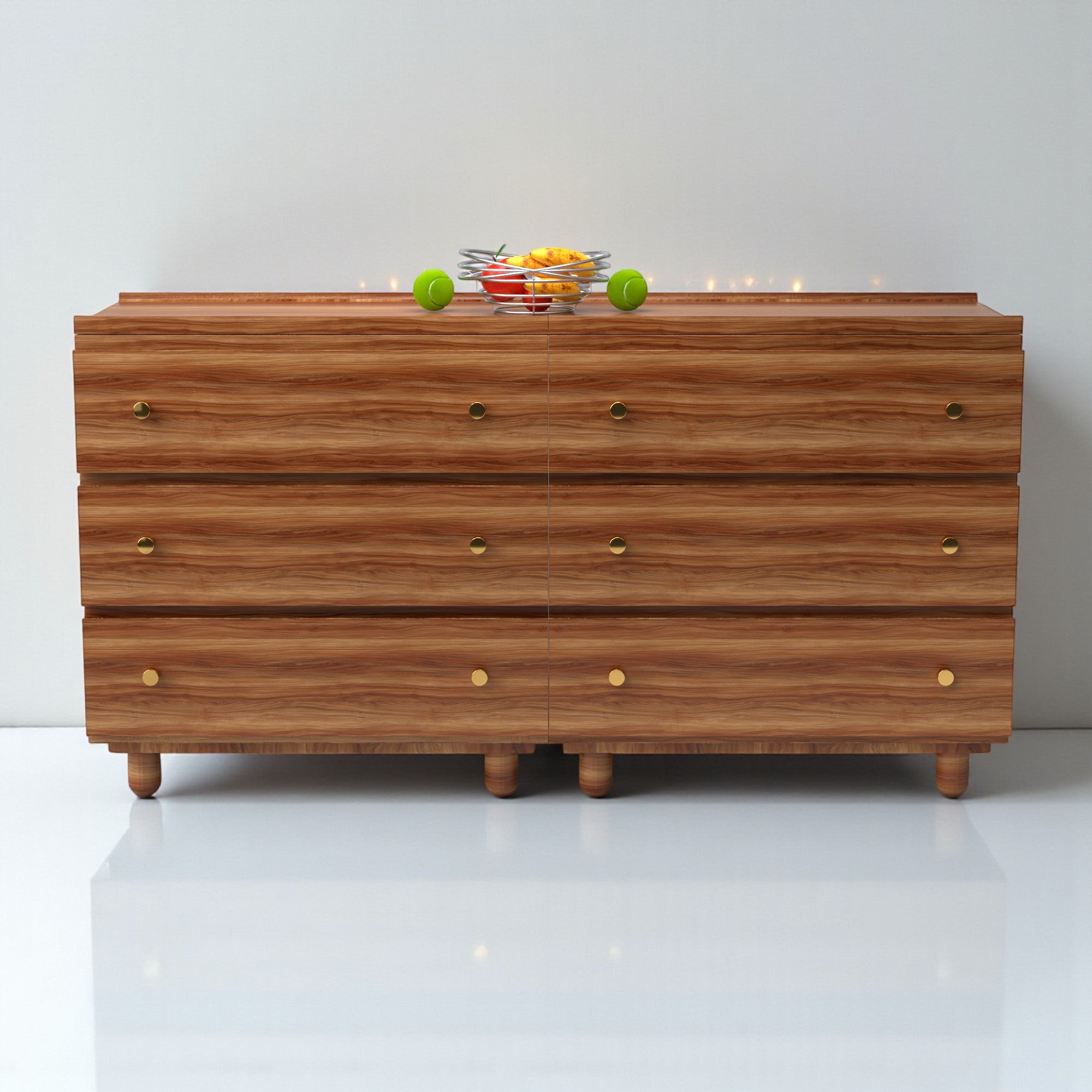 Stava Modular Drawer System | Solid Walnut/Teak/Oak Wood (3x2) | 5.5 Feet Length