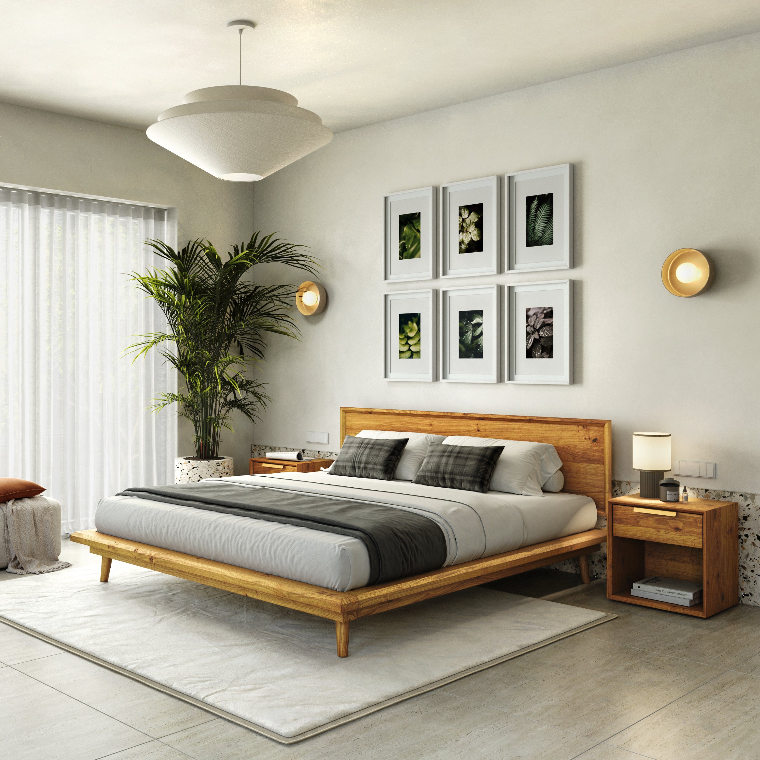 Bon Bed - Solid Teak/Walnut/Oak Wood (King)