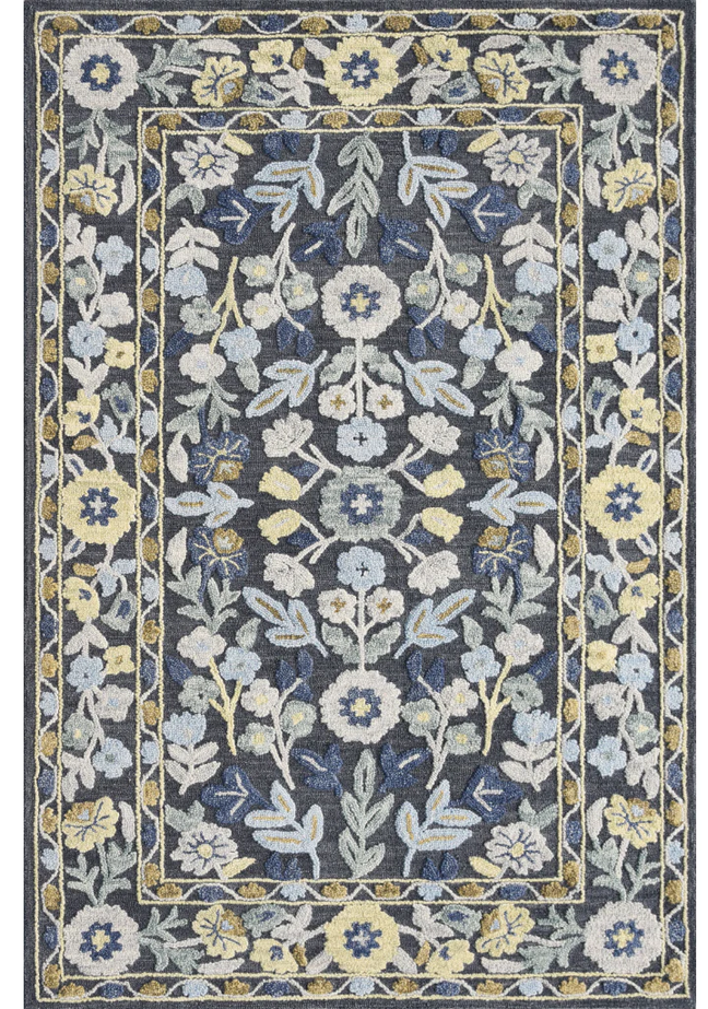 Floral Hand Tufted Wool Rug 5x8 ft