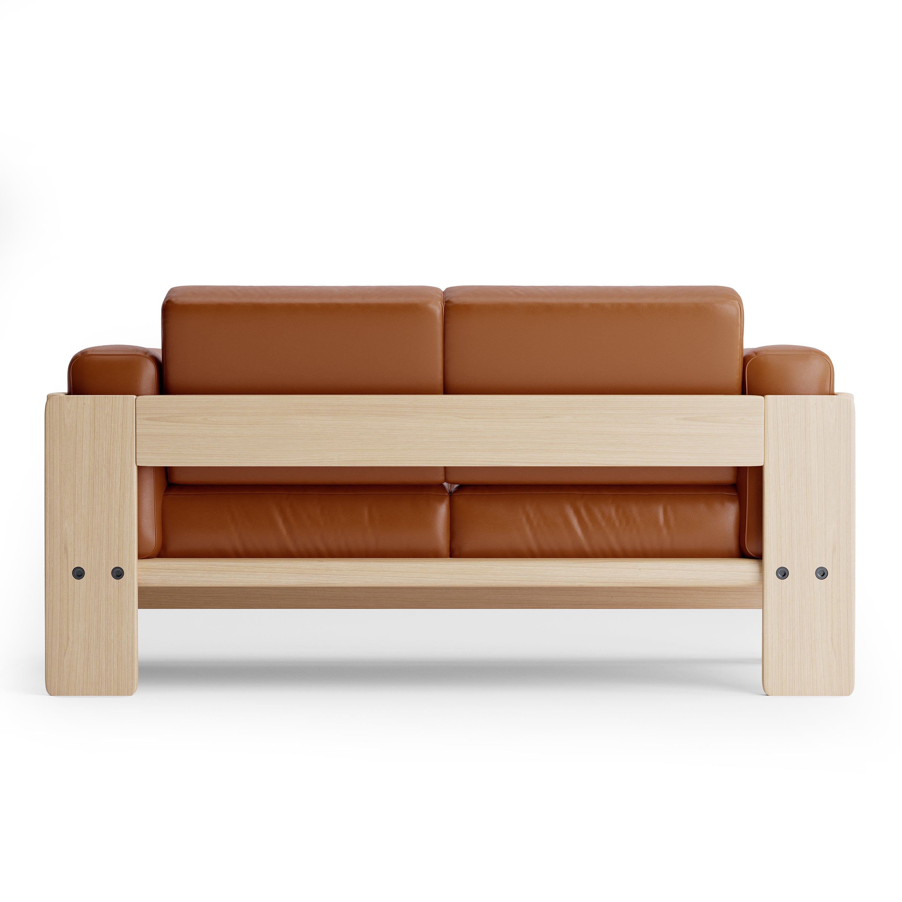 Nordhaven Sofa | 2 Seater | Italian Leather | Solid Teak/Walut/Oak Wood