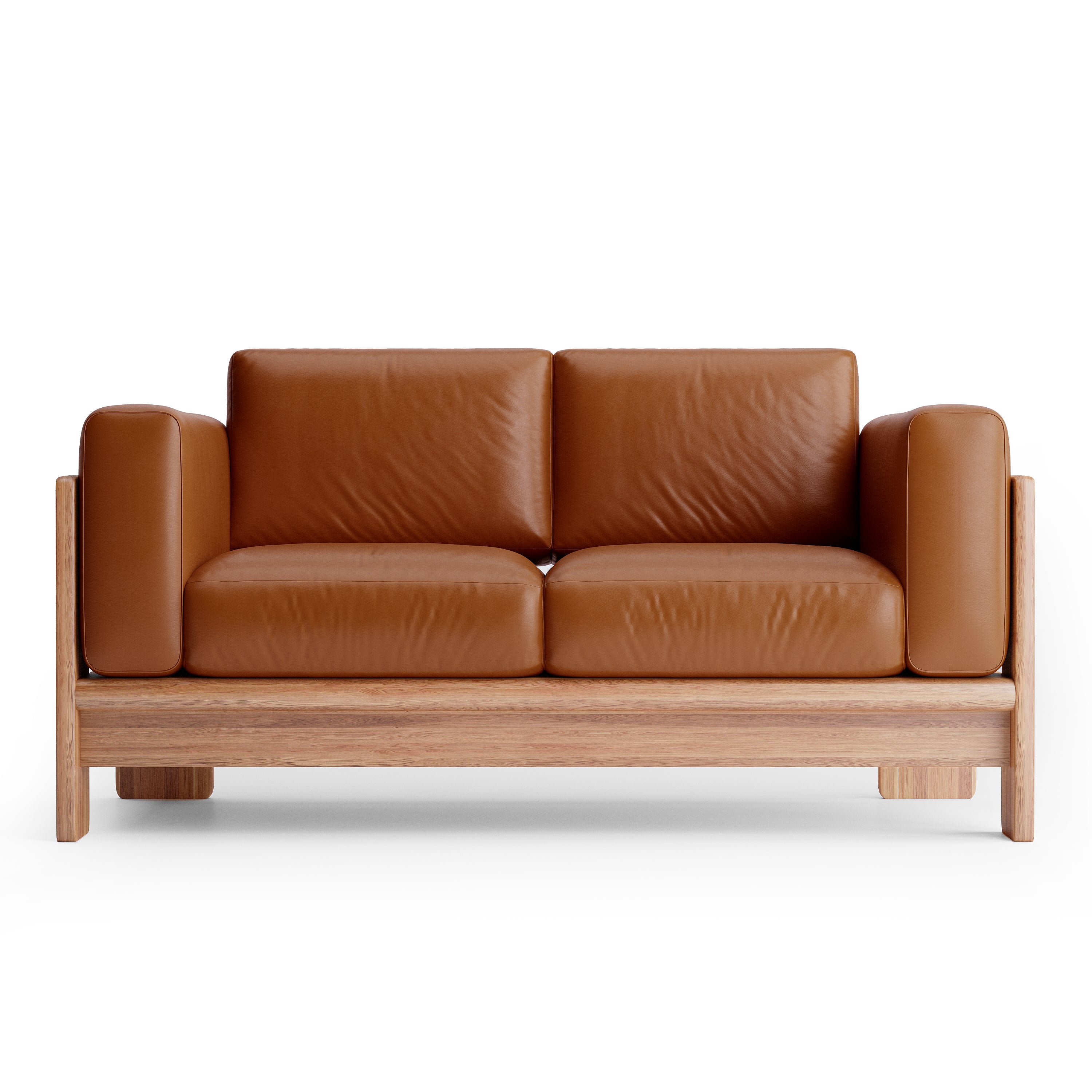 Nordhaven Sofa | 2 Seater | Italian Leather | Solid Teak/Walut/Oak Wood